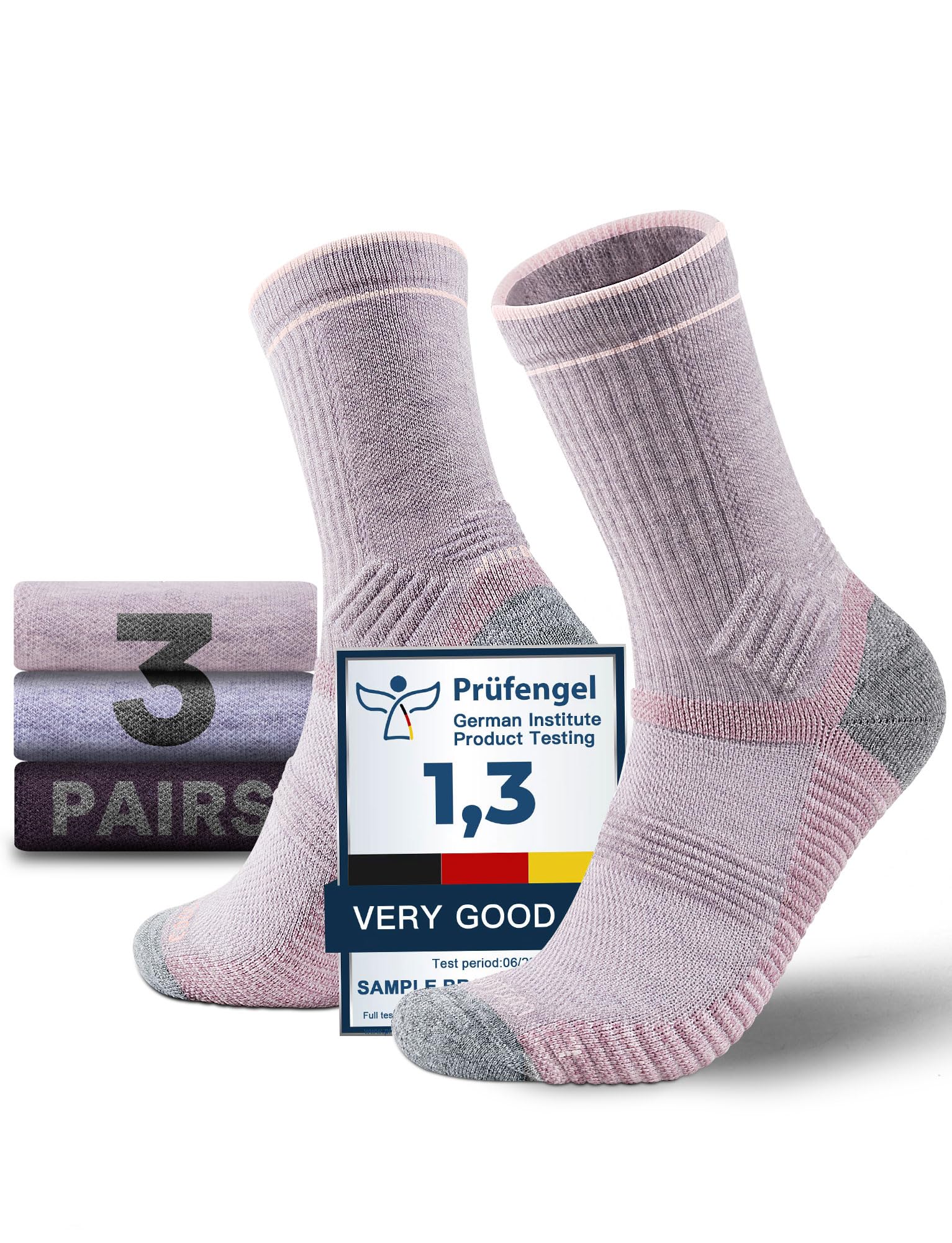 Womens Merino Wool Breathable Hiking Socks Lightweight Compression