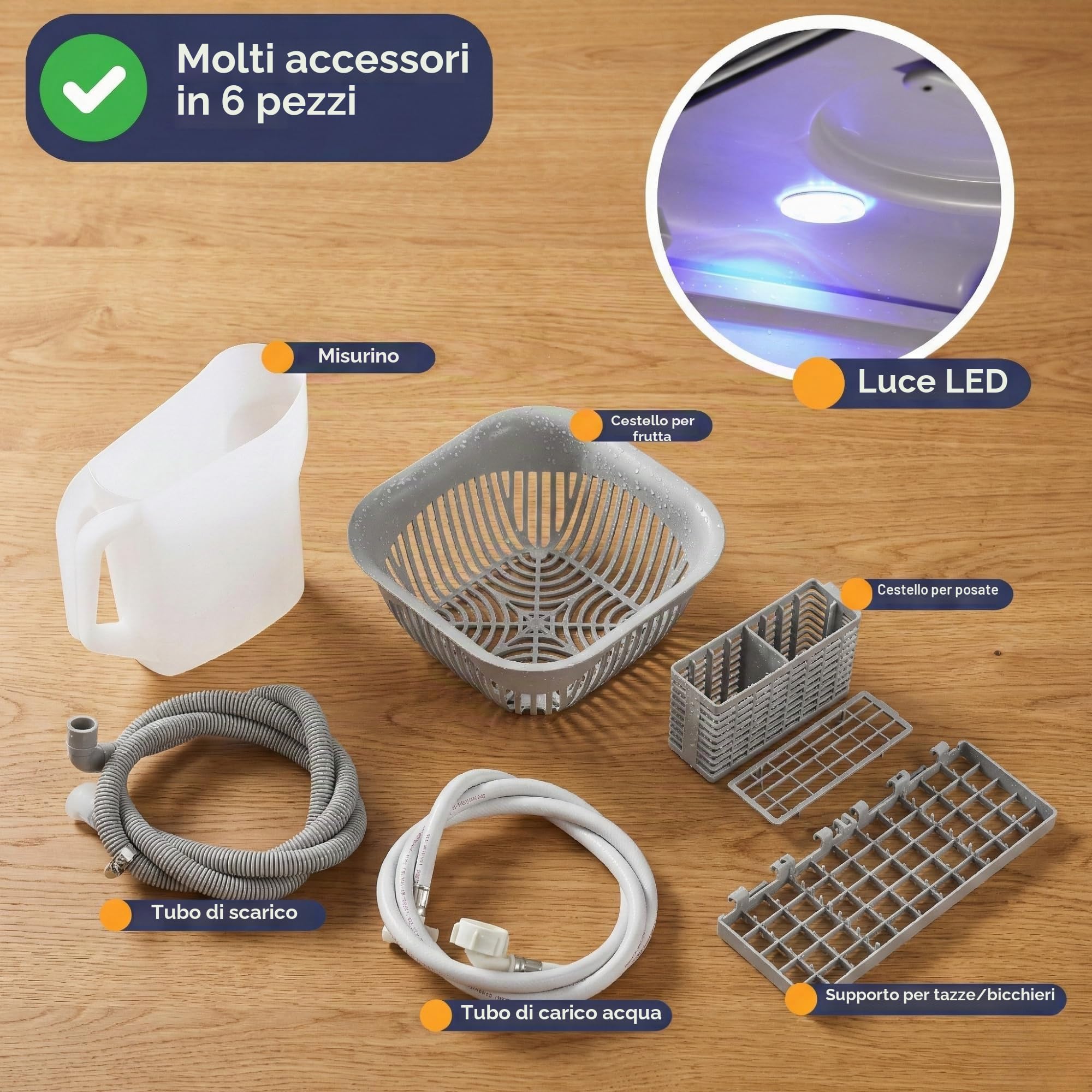 Sommertal SP5 Dual - Mini lavastoviglie - Camping lavastoviglie o lavastoviglie fino a 4 coperti, serbatoio da 5 l, 6 programmi, copertura di pulizia a 360°, approvvigionamento idrico flessibile