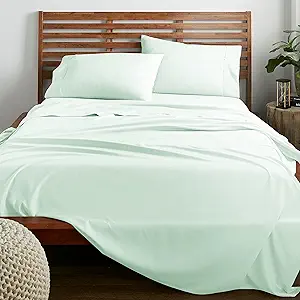 American Home Collection California King Sheet Set - Ultra Soft Microfiber 16-Inch Deep Pocket Bed Sheets - Breathable, Wrinkle and Fade Resistant, Easy Care - 4 Piece Set (Cal King, Mint Green)