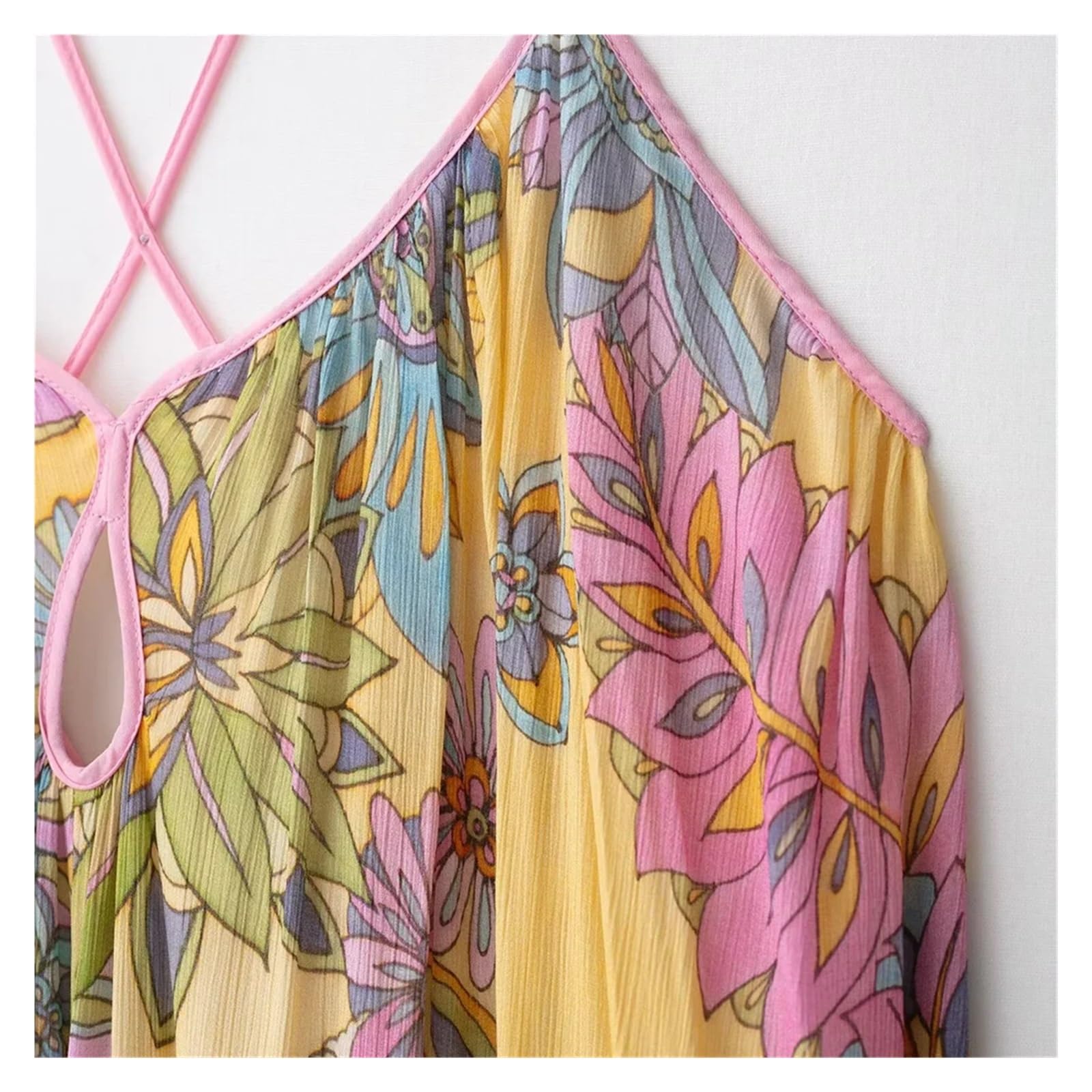 Fond De Robe Femme Robe d'été tendance for femme, dos nu, bretelles, imprimé, tempérament