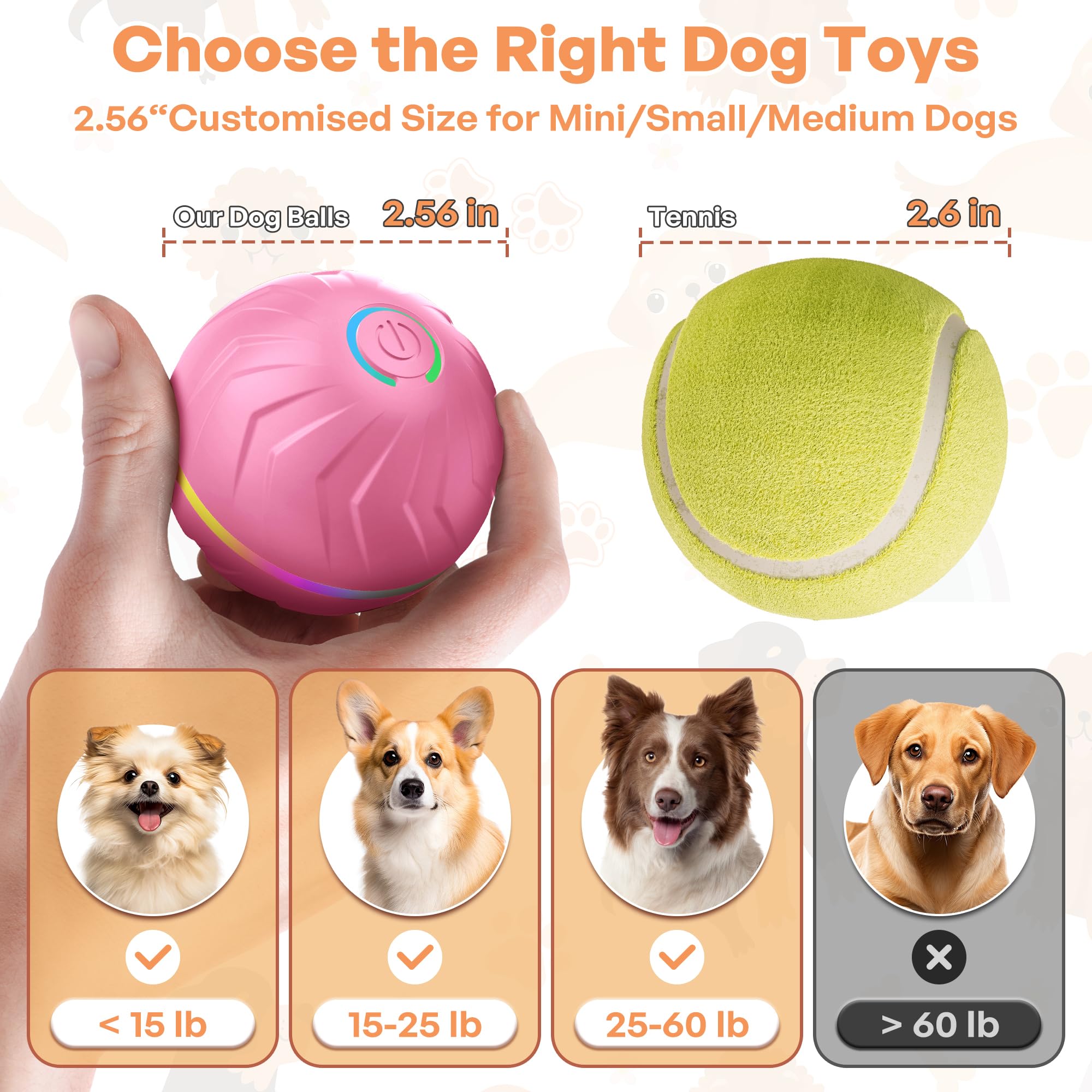 BXIHUR Interactive Dog Toys, New Electric Dog Toy, Automatic Moving Dog Toy, Dust And Waterproof Ip 54, Rechargeable - Image 2