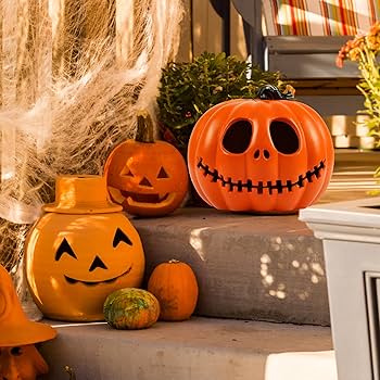 ハロウィン Jack-o'-lantern Abalone DA-11PL Halloween Pumpkin Jack-O-Lantern w/Sound & Flickering LED