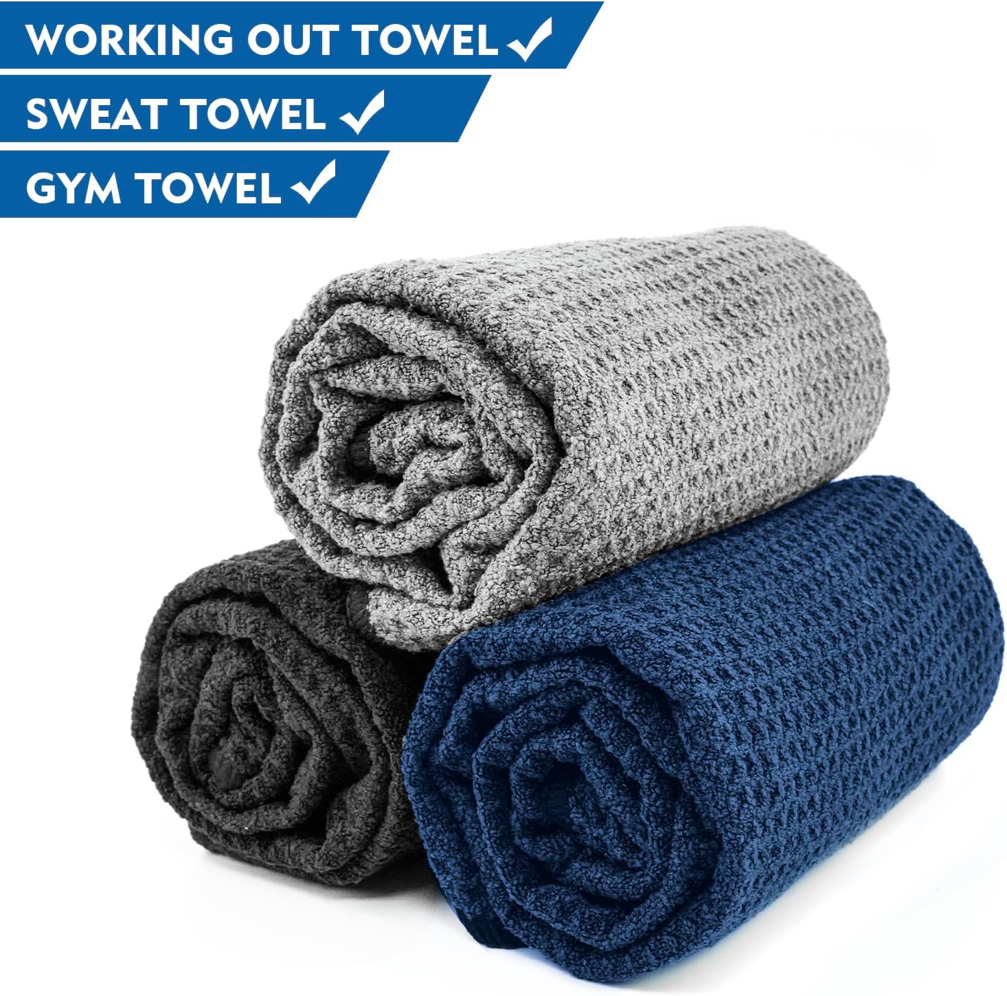 3 Pack Microfiber Golf Towel Men Women with Carabiner Clips Waffle Golf Cleaning Rags(Small) - Image 5