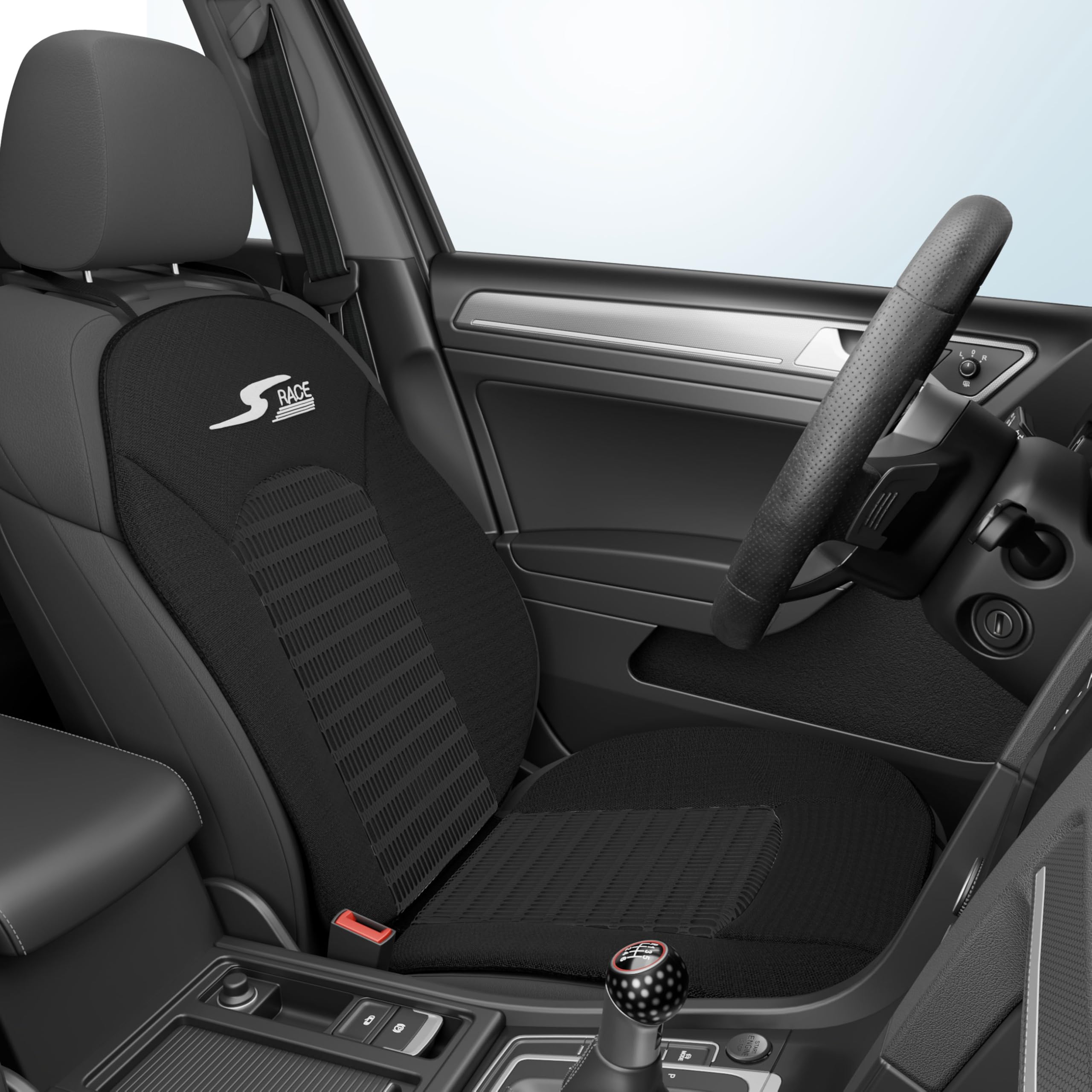 Walser CarComfort Housse de siège de Voiture S-Race 2 pièces, Mention Très Bien* Universel Housse de siège et Coussin de Protection pour Voiture Noir