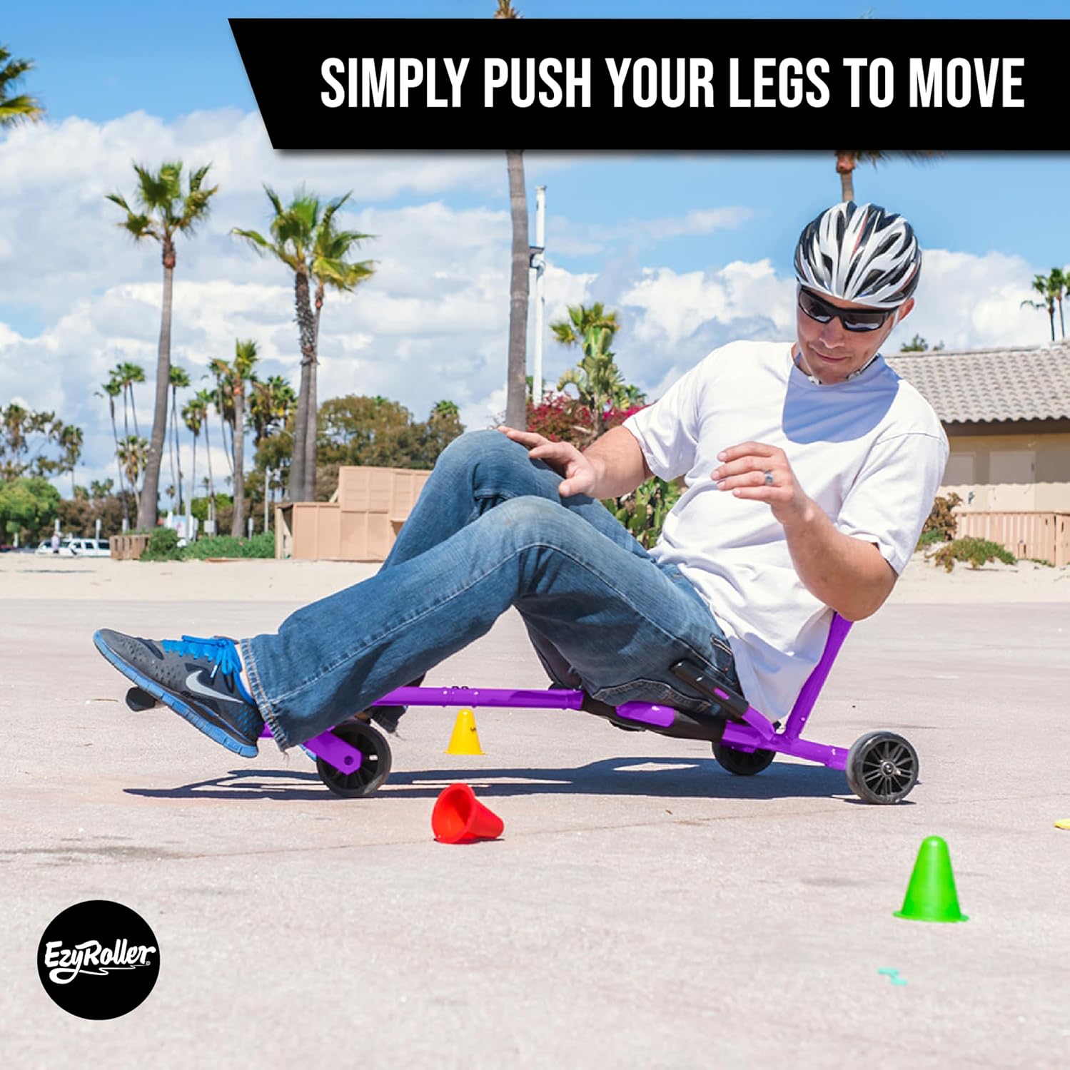 EzyRoller Pro X Ride On Toy for Kids and Adults, Ages 9+, Up to 220 lbs - Purple