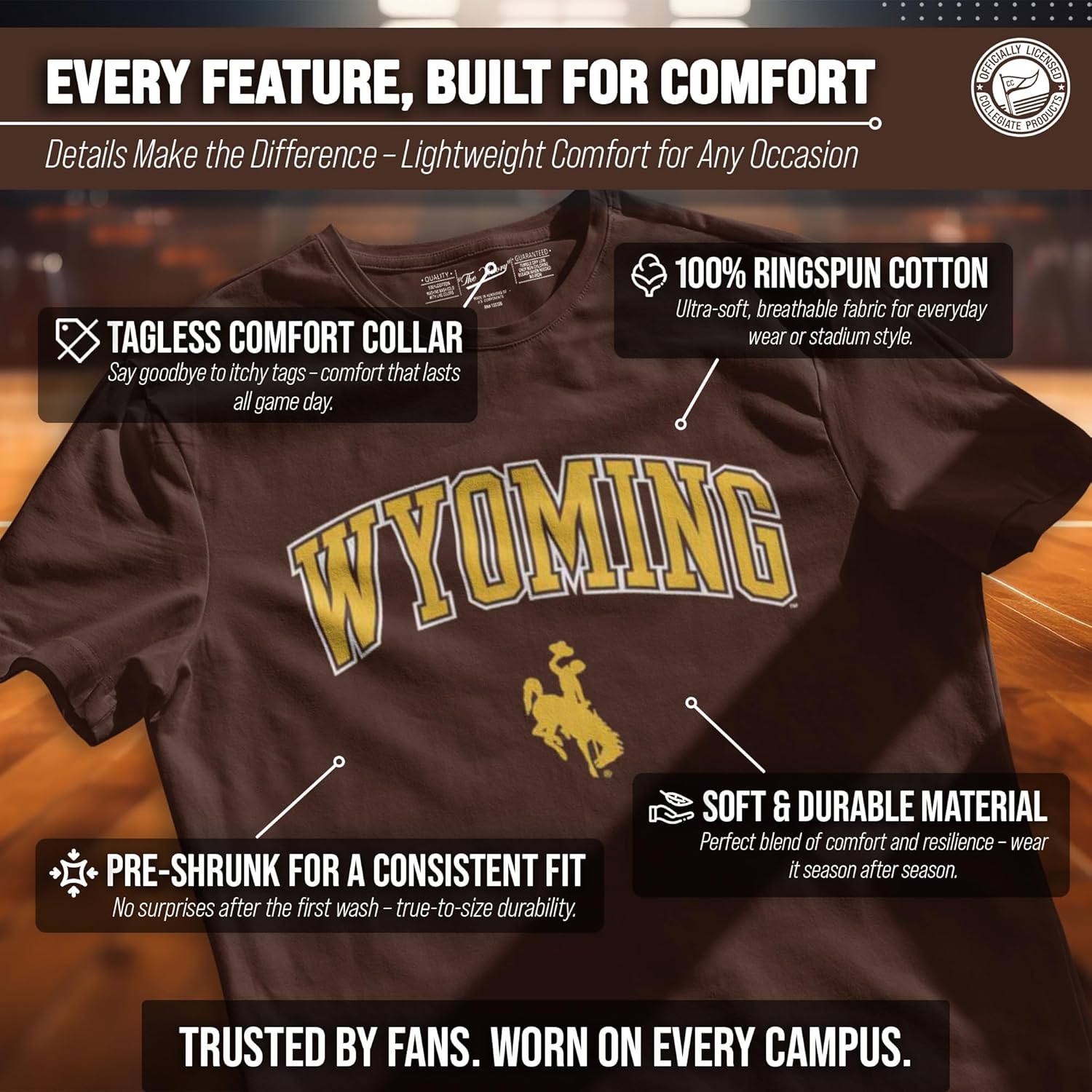 NCAA Adult Gameday Cotton T-Shirt - Premium Quality - Semi-fitted Style - Officially Licensed Product