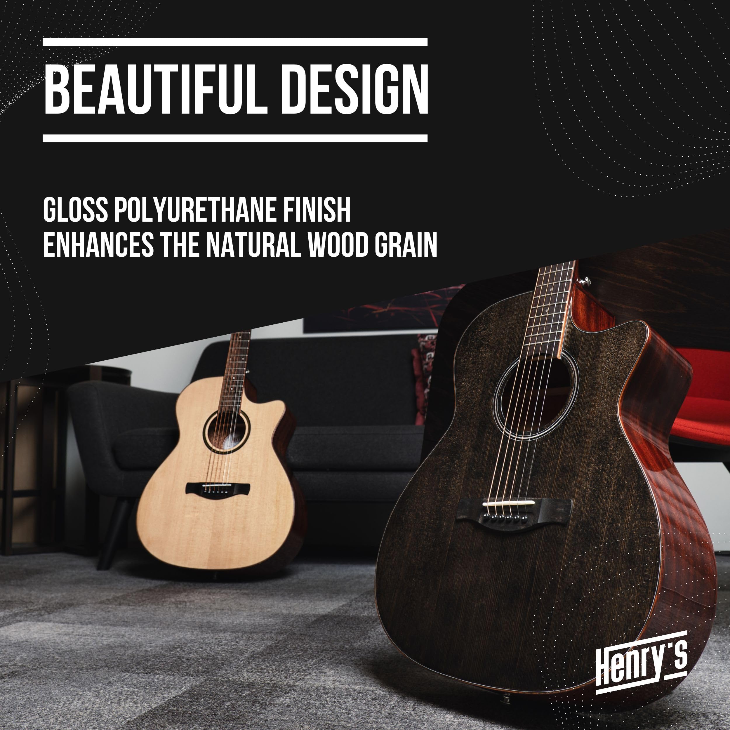 Henry's Daily GAD1 Western-Gitarre Akustikgitarre Massive Fichtendecke Mahagonikorpus