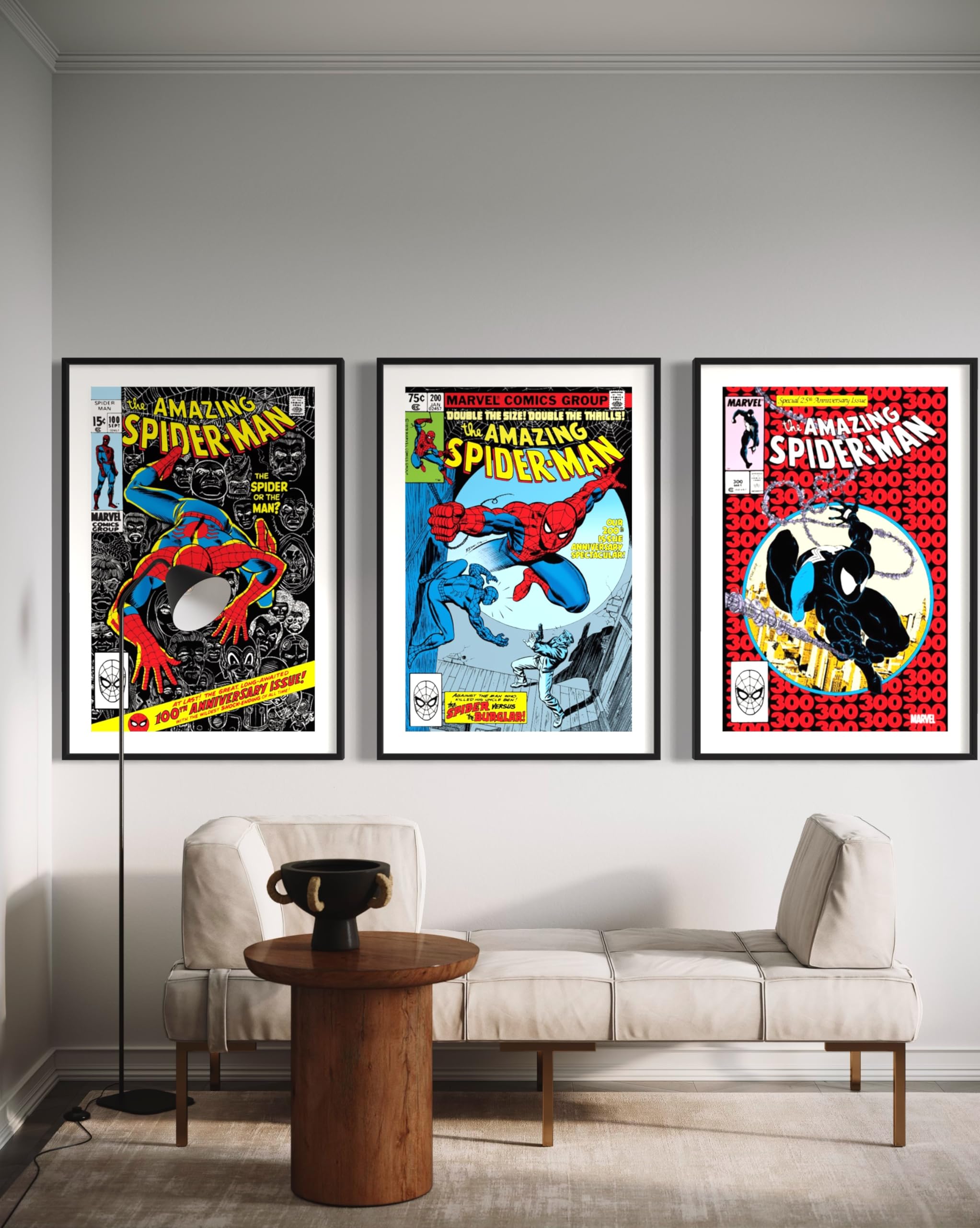 100th 200th 300th Edition Spider Man Comic Cover Prints (8x10 Unframed)