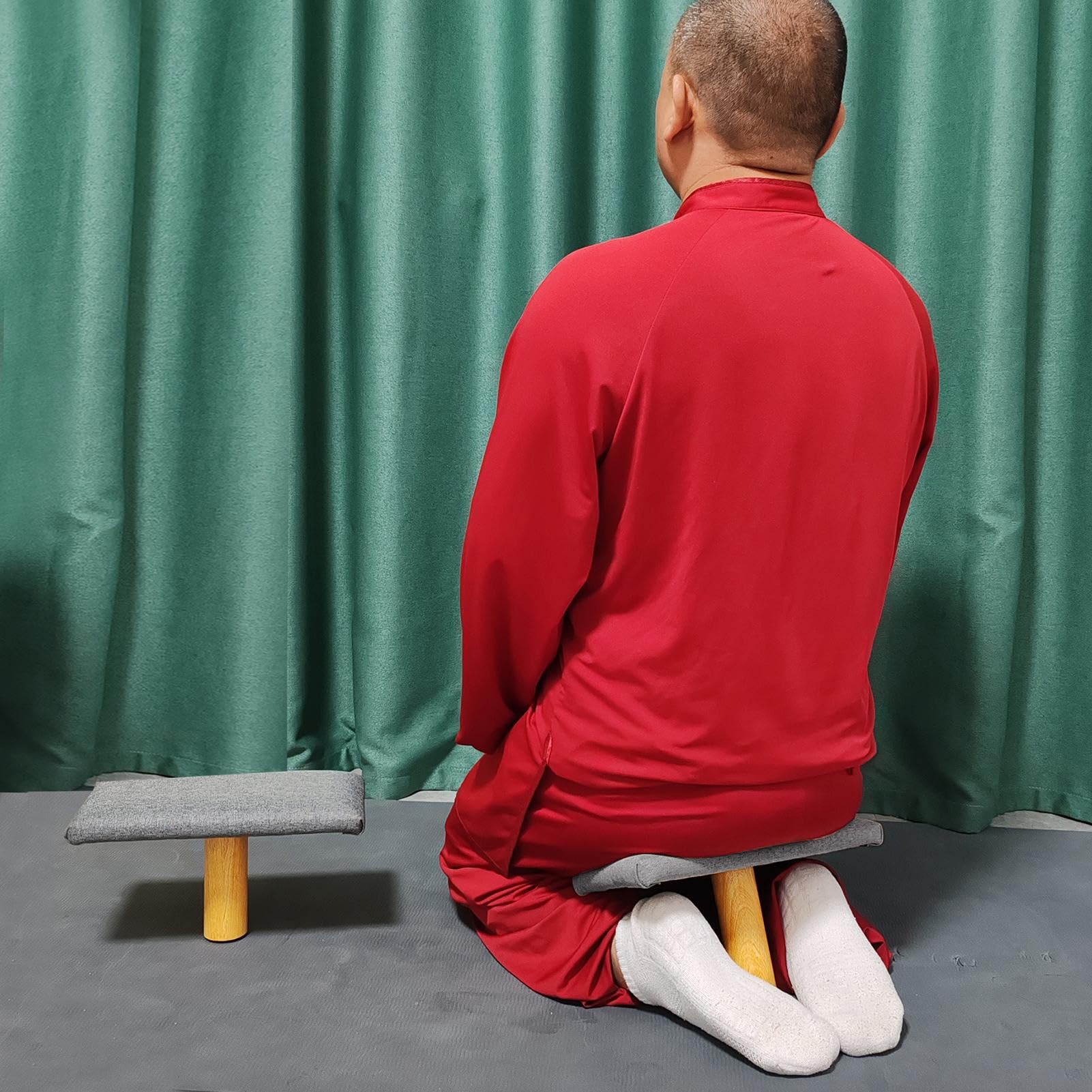 Ławka do medytacji klęcząca - przenośne krzesło do jogi do modlitwy i uważności | drewniana konstrukcja ze składanymi nogami, ergonomiczna konstrukcja, do studia, podróży, sesji relaksacyjnych na