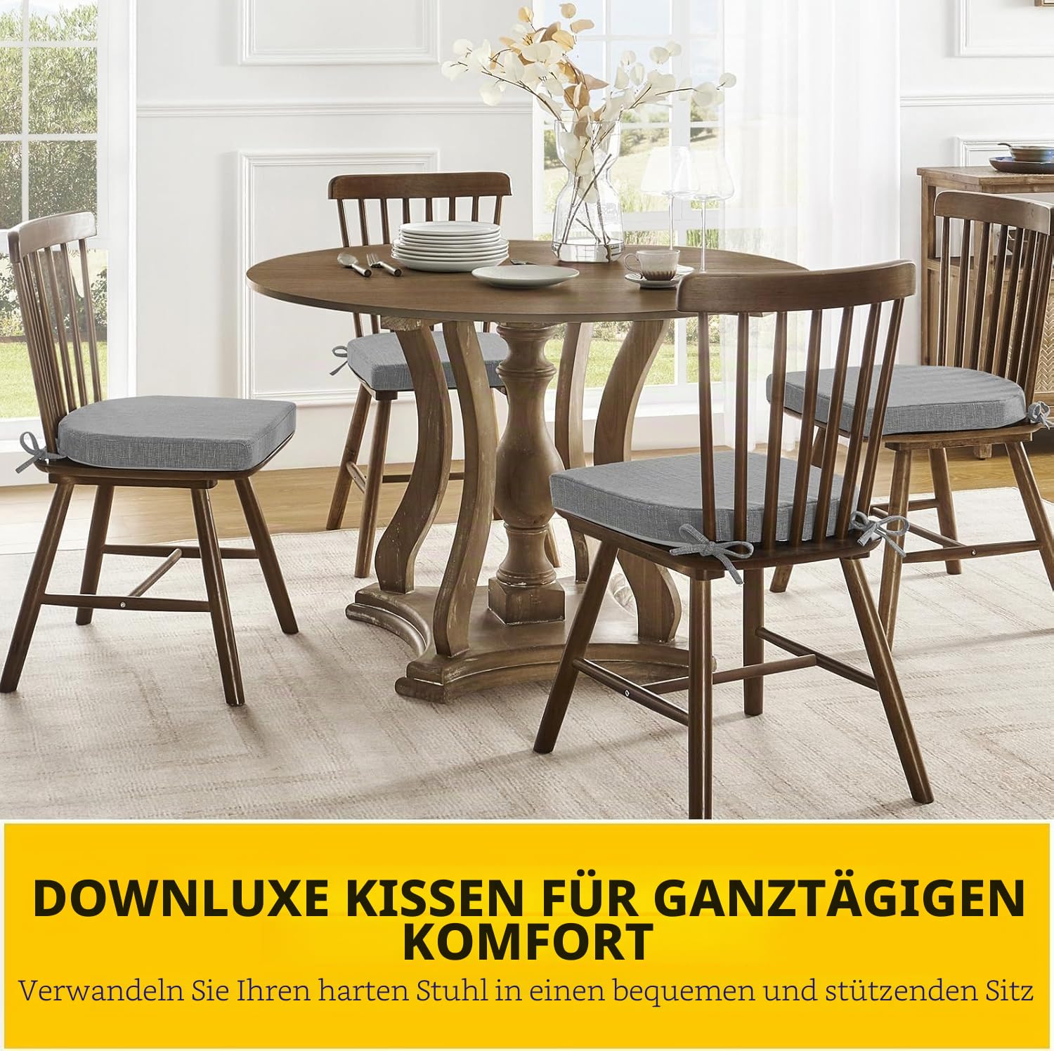2/4/6er Set Sitzpolster Stuhl 45x45 Stuhlkissen U-förmiges Sitzkissen Indoor Outdoor Anti-Rutsch Kissen für Drinnen und Draußen, Garten, Küche, Café, Esszimmer(#1,45 * 45cm(4pcs))