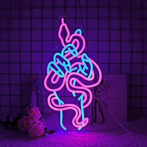 Miniatura 2 de Letrero de neón de serpiente, decoración de barra de luz de neón LED para decoración de pared, letrero de neón LED alimentado por USB, para