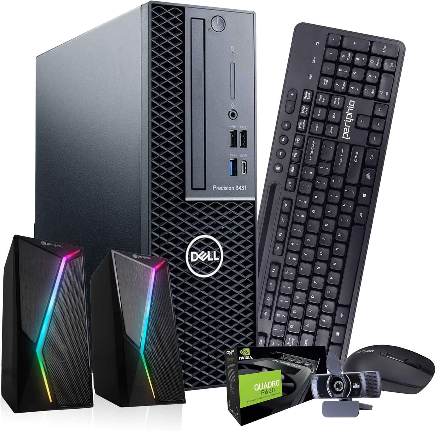 Dell Precision Workstation PC | NVIDIA P620 GPU - Editing & Design | Windows 11 Pro | Intel i5-9500 | 32GB RAM 500 NVME + 1TB SSD | RGB Speakers + Webcam | WiFi 6 + BT (Renewed)