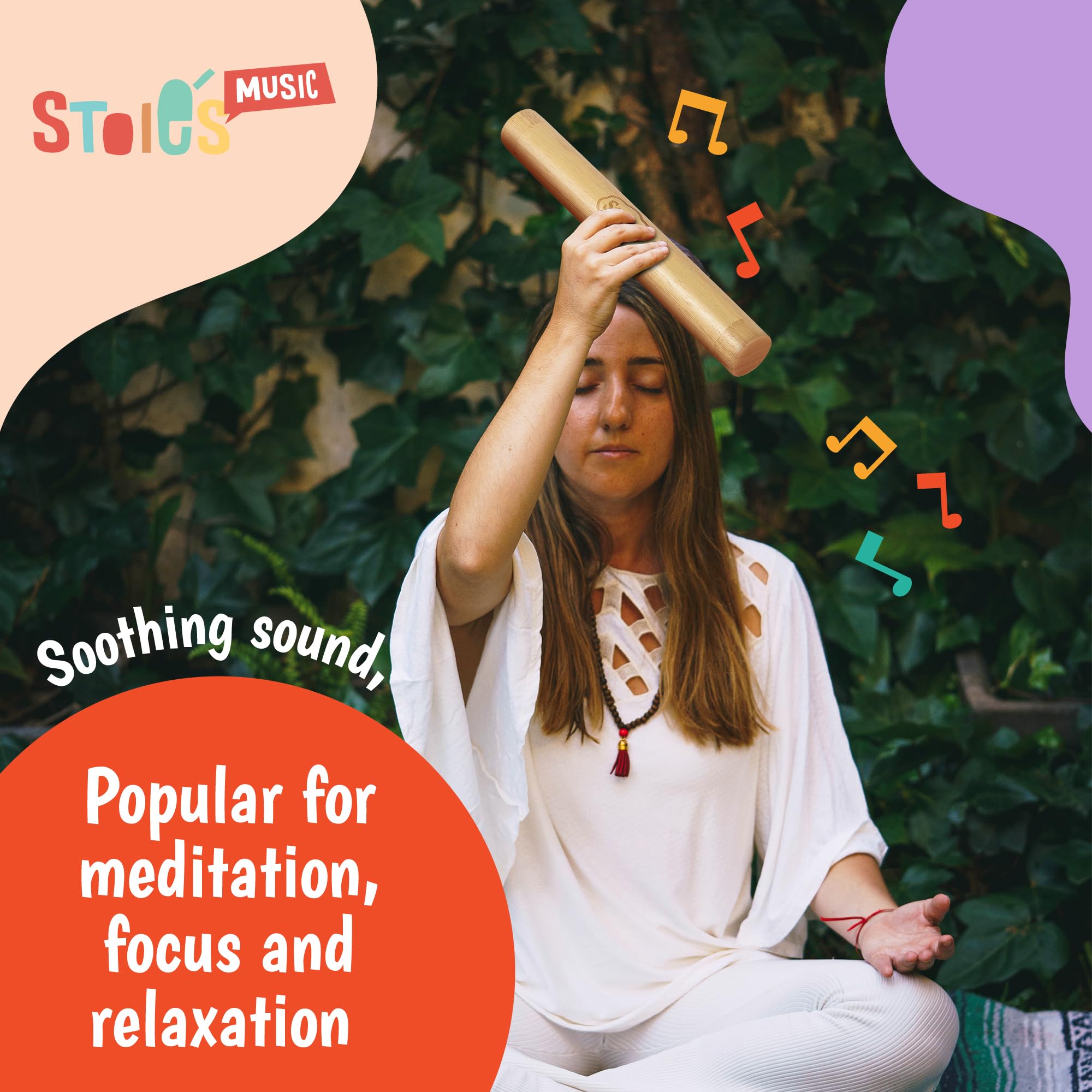 Stoie's 13.8" Wooden Rainstick, Support Auditory Memory, Coordination and Fine Motor Skills, Soft - Image 4