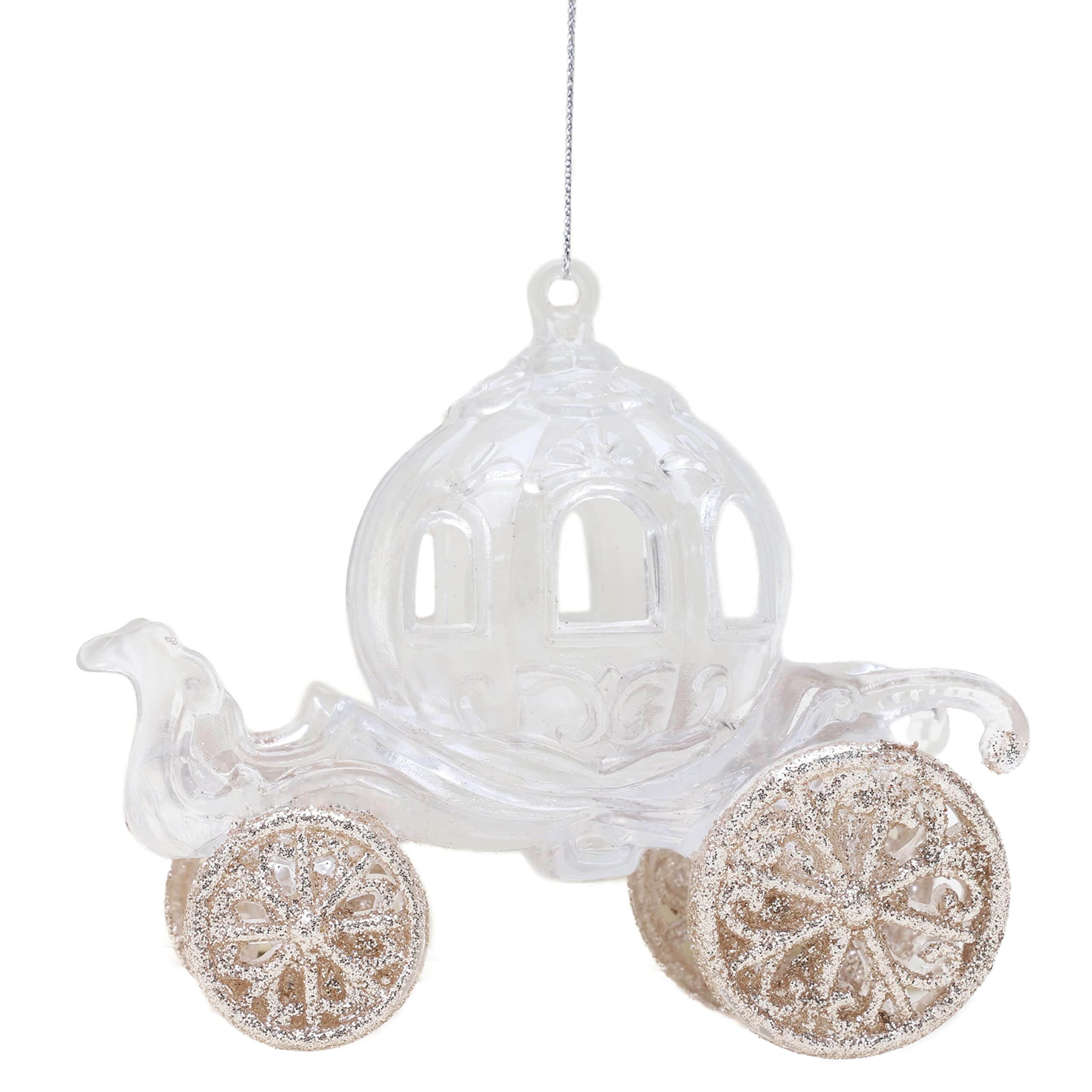 Christmas Concepts Champagne Christmas Concepts® 10Cm (4") Glitter Decorated Princess Carriage Decoration (, 1)