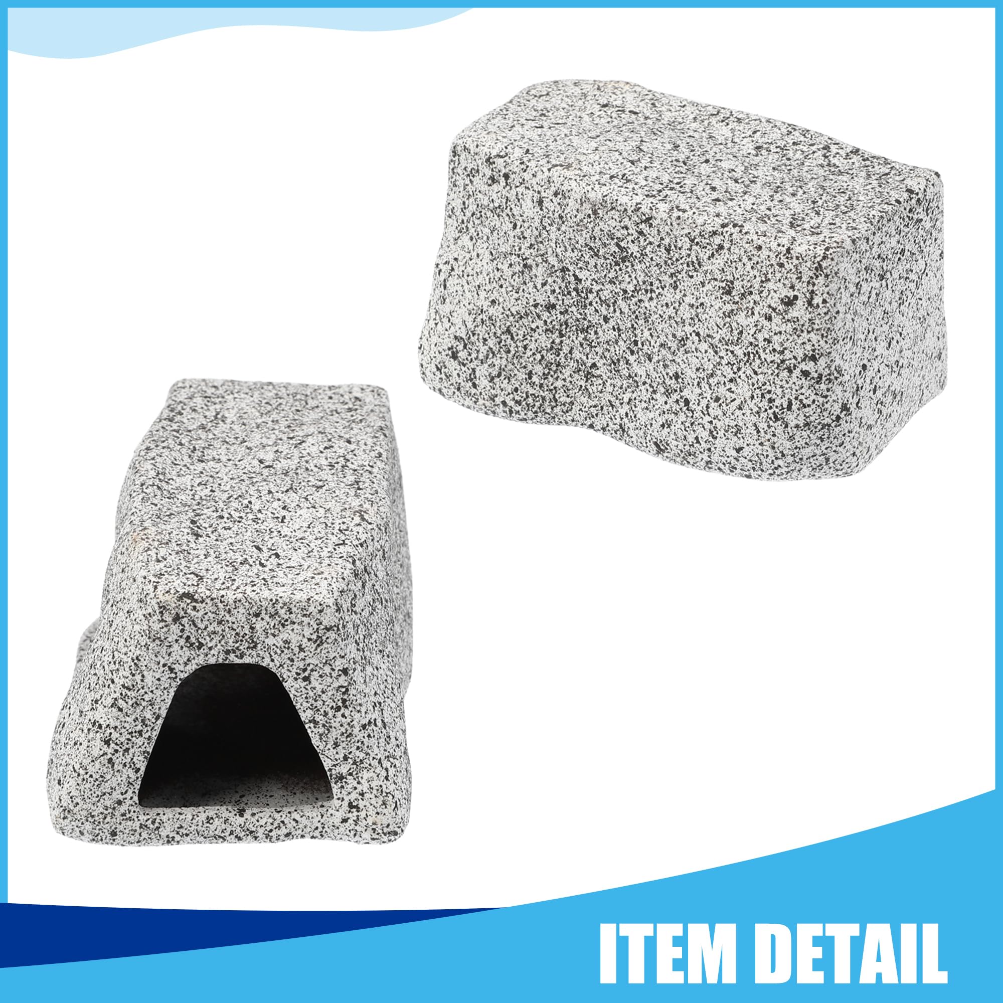 CAPASTEC Aquarium Hideaway Rock Cave, Ceramic Fish Tank Decoration Stone for Aquatic Pets 3.15x2.20x1.77inch, (Gray) - Image 4