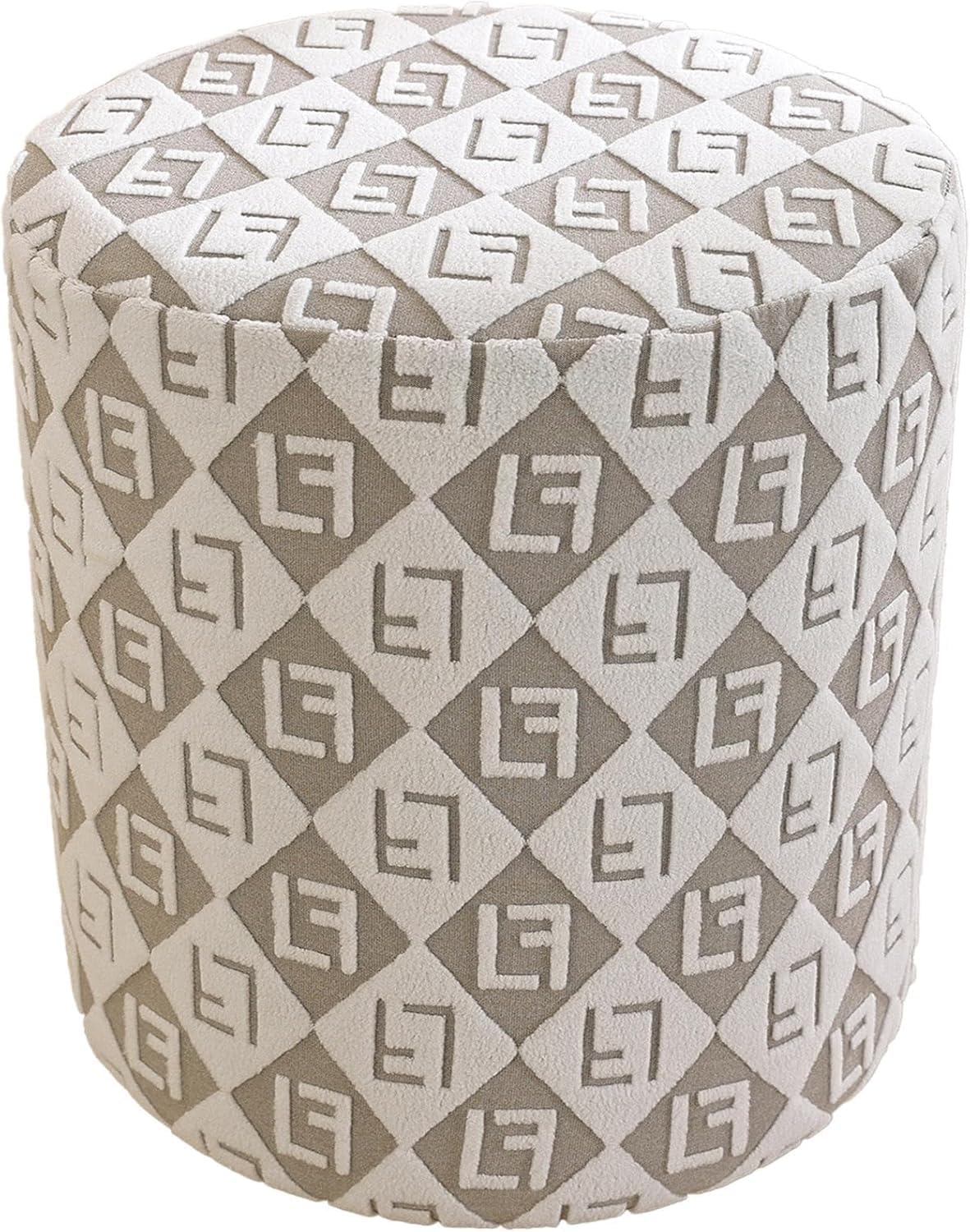 Washable Stretch Ottoman Cover - Round Jacquard Slipcover for Foot Stool, Thick Furniture Protector with Elastic Bottom, Ideal for Footrest Storage #10 D:120cmxH:45cm