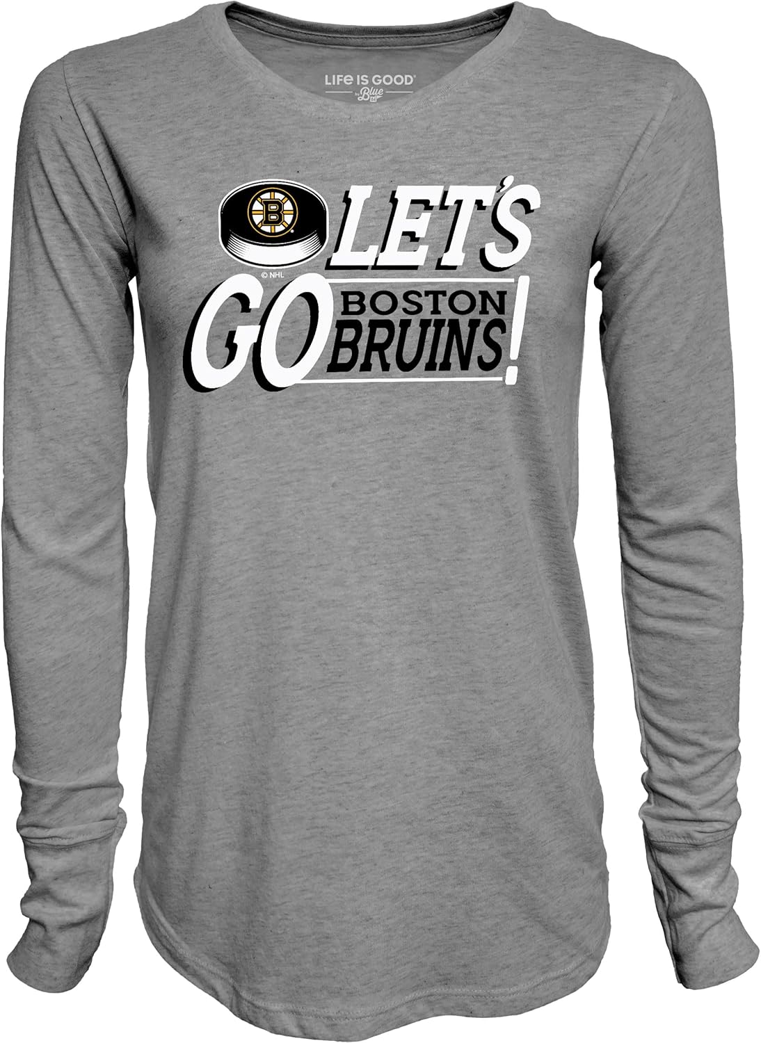 Blue 84 NHL Womens NHL Officially Licensed Women's Tri-Blend Long Sleeve T-Shirt Gray - Image 2