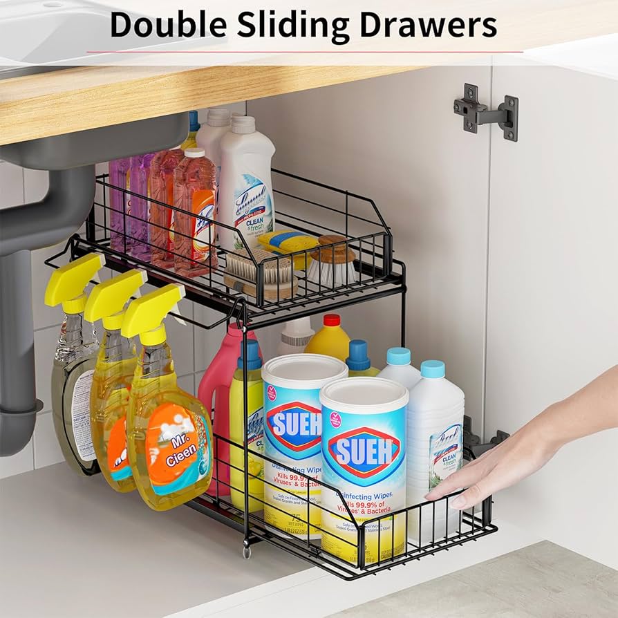 イマンディシュラック Amazon.com: SUEH DESIGN Under Sink Organizer, 2 Tier