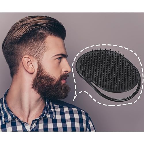 Miniatura 3 de BBTO 12 cepillos suaves y portátiles para masajeador de cabello, peines de champú y aseo para el hogar, oficina, viajes y mascotas (negro)