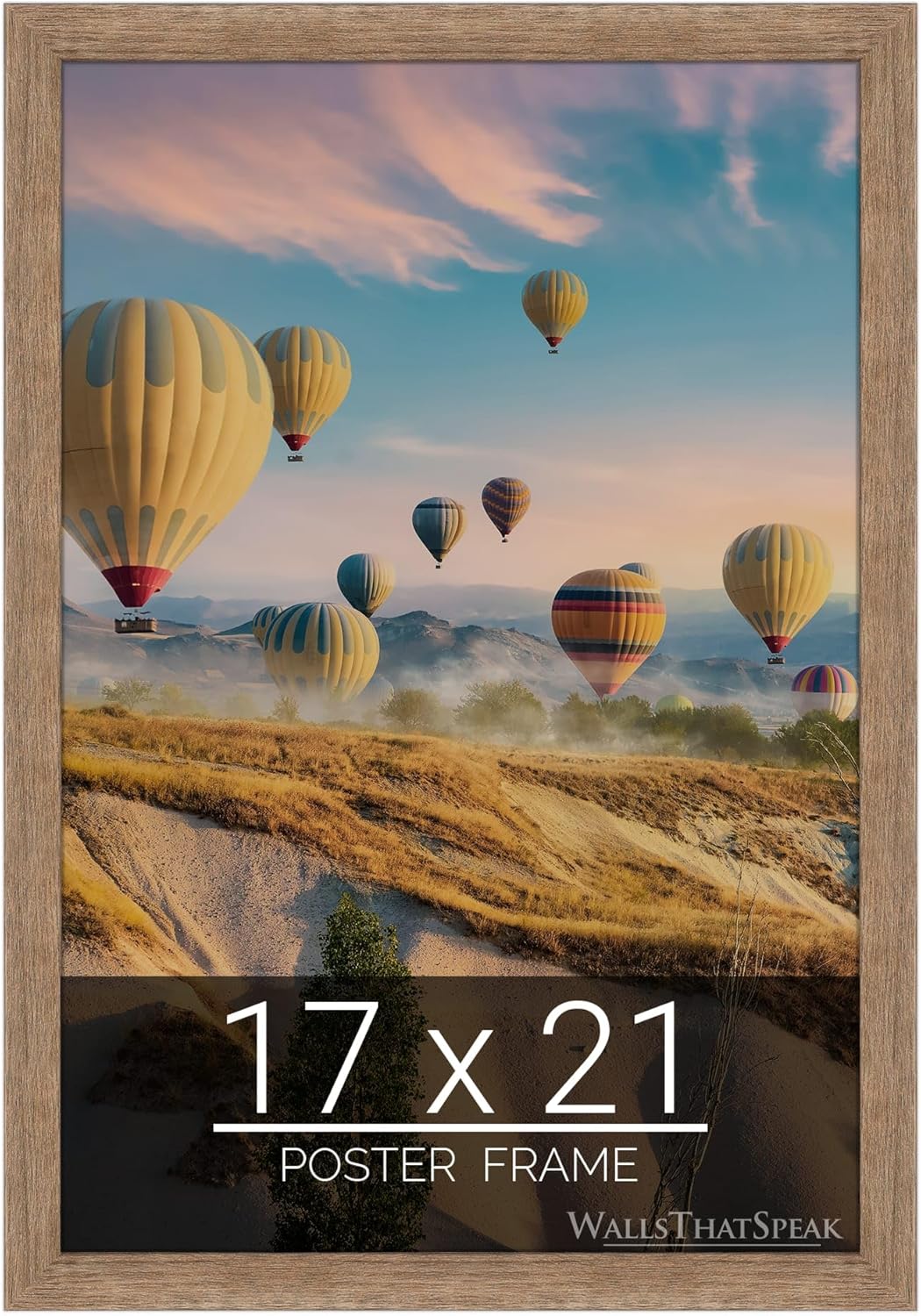wallsthatspeak 17x21 Brown Barnwood Picture Frame for Puzzles Posters Photos or Artwork