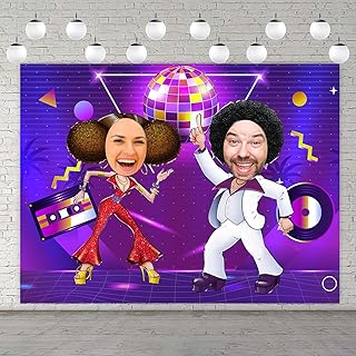 70s Disco Party Banner Pretend Play Party Game Backdrop Retro Disco Ball Theme Decor Decorations for 70's Night Club Neon Dance Party 1970s Fever Birthday Party Supplies Background