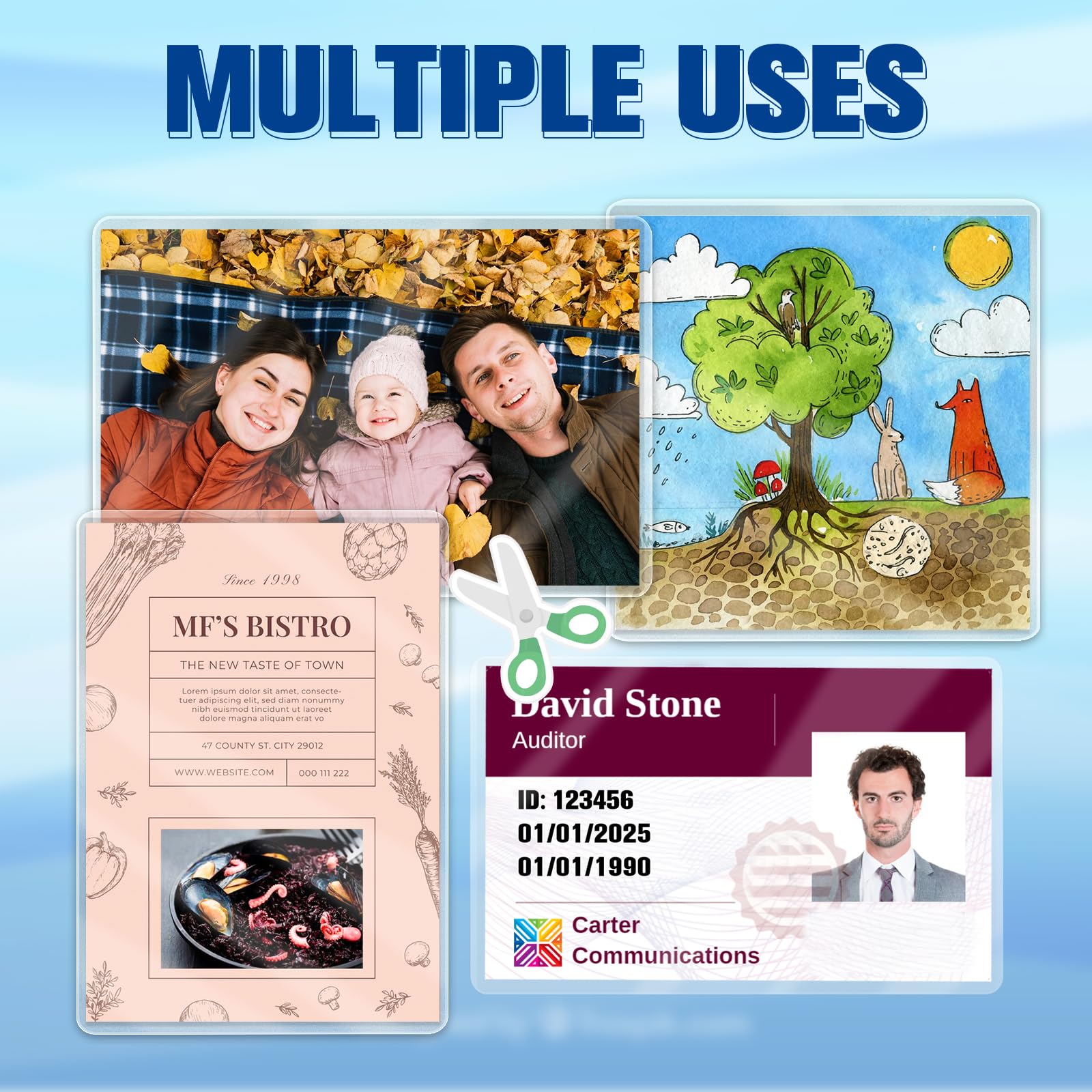 Bolsas de laminación para tarjetas de índice de 3 x 5 pulgadas, paquete de 500 bolsas de laminación térmica para tarjetas de recetas, bolsas de laminación para permisos de trabajo, tarjetas de pase,