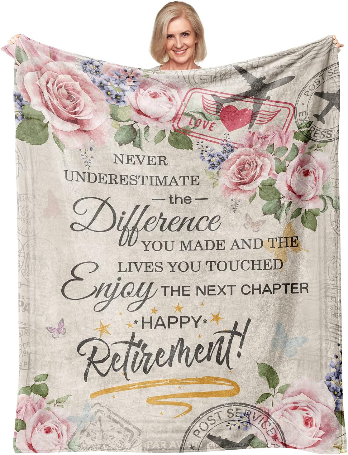 Retirement Gifts for Women 2026, Retired Gifts for Women, Retirement Gifts for Teachers Nurses Mom Grandma Friend, Farewell Gifts for Coworkers Boss, Retirement Throw Blanket 60"x 50"