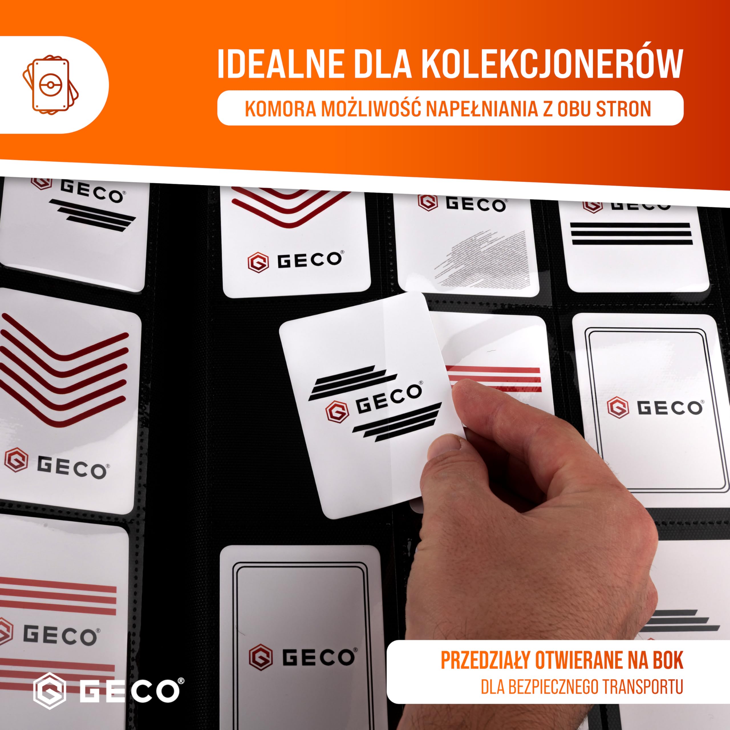 GECO Album na Karty Kolekcjonerskie 9-Pocket Premium z Zamkiem – 540 Kart – Segregator 30 Stron Ładowanych Bocznie – Binder do Kart (Czarny)