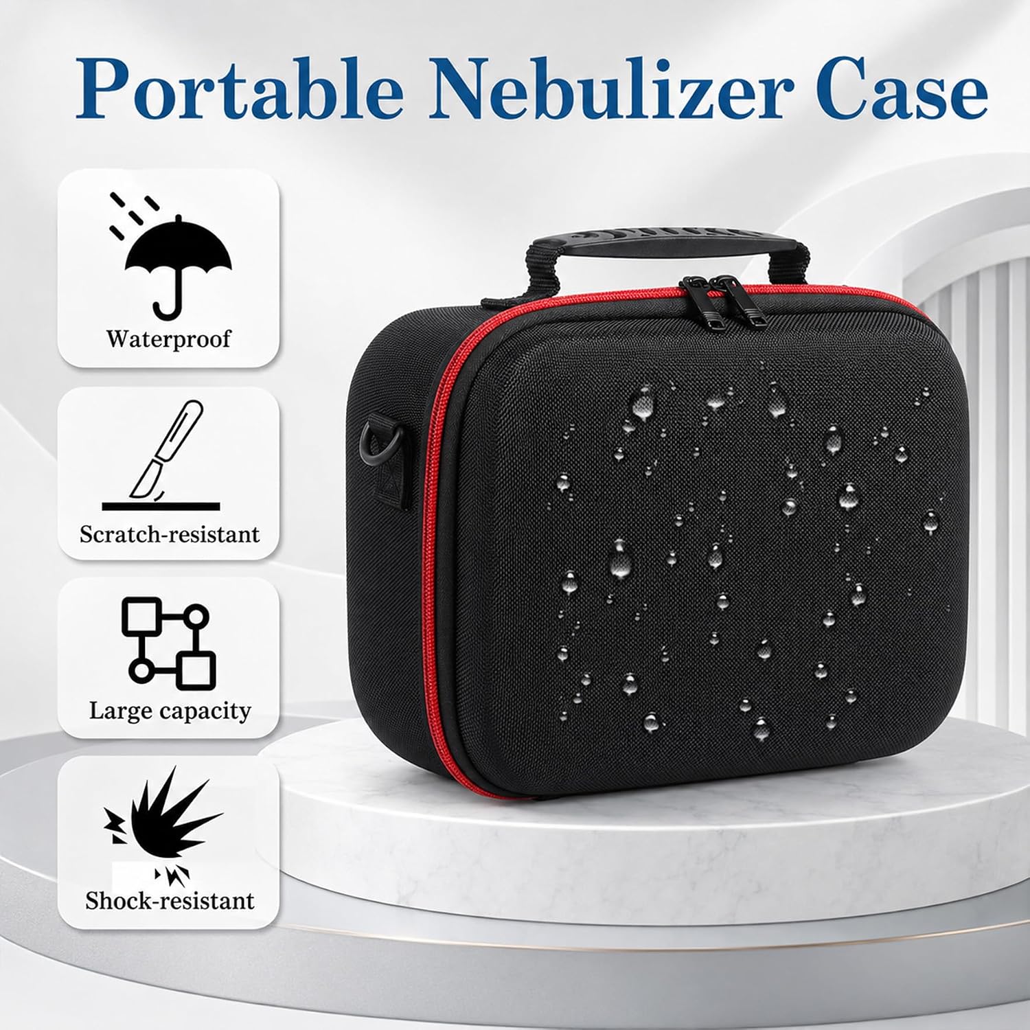 Klmnop Hard Case for Smart Nebulizer with Mesh Pocket and Shoulder Strap image 4