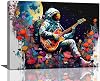 Mecowcm Banksy Canvas Wall Art Astronaut Guitar Graffiti Street Painting Pictures Wall Decor Space Pop Culture Prints Modern Artwork Home Decoration For Bathroom Bedroom Living Room Office 16x12