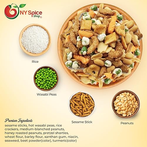 Miniatura 2 de NY Spice Shop Wasabi Explosions Crackers - Snacks de arroz de 1 libra - Galletas de arroz crujientes, picantes, naturales y mixtas