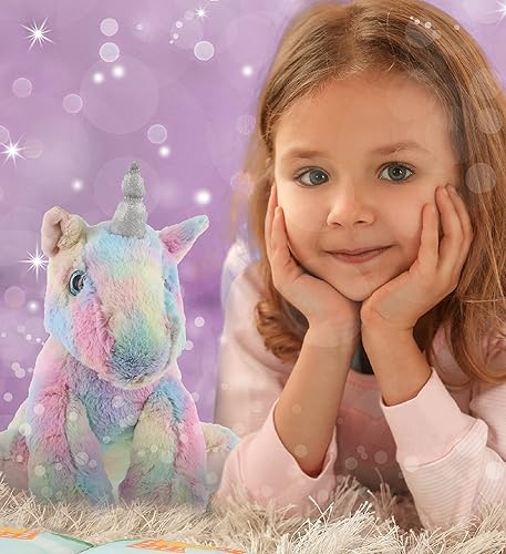 Miniatura 2 de DolliBu Animal de peluche de unicornio – Unicornio arcoíris suave y flexible, adorable juguete de peluche para jugar, lindo regalo para niños y