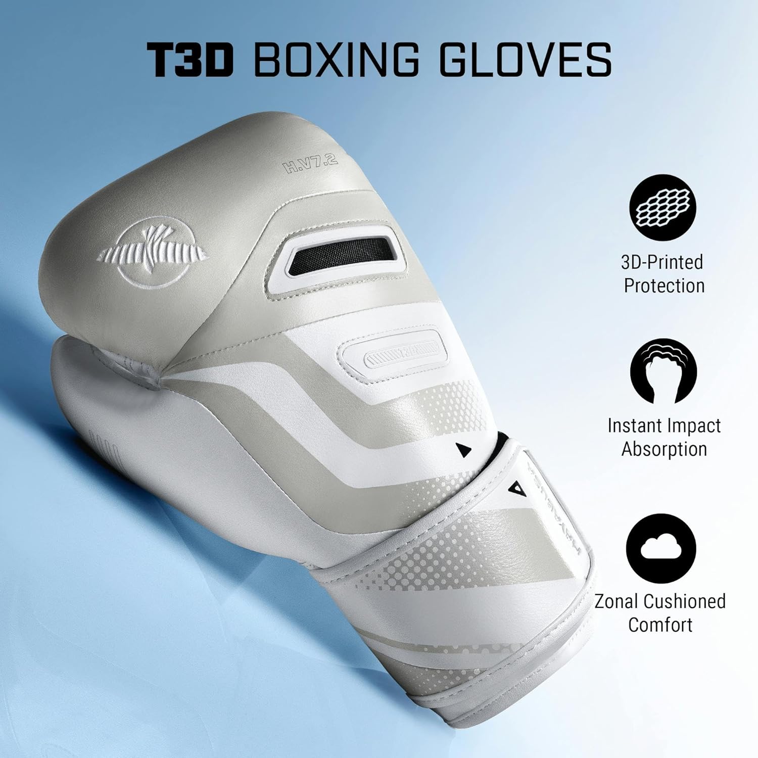 Hayabusa T3D Boxing Gloves for Men and Women Wrist and Knuckle Protection, Dual Splinted Wrist Support, Cloud-Like Knuckle Padding