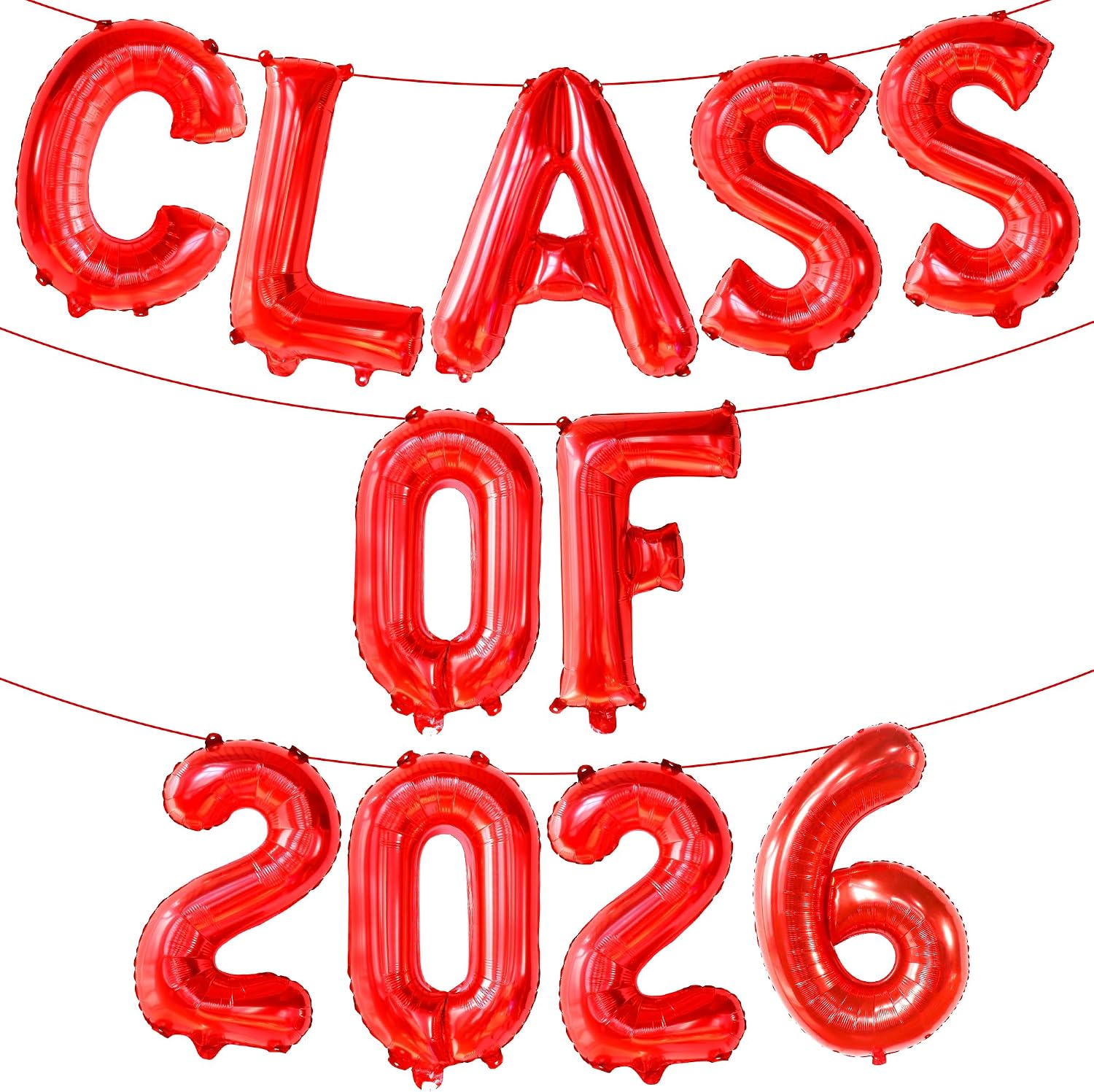Graduation Decorations 2026 | Red Class of 2026 Balloons - 16 Inch | Graduation Balloons Class of 2026 Decorations, Grad 2026 | 2026 Graduation Party Decorations, Grad Party Decoration, KatchOn