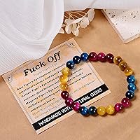 Vista 351 de MASSIVE BEADS Pulsera elástica de yoga hecha a mano con piedra natural, cristal curativo, energía, regalos para adultos unisex de 0.157 in, 0.236