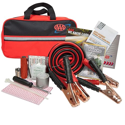 Lifeline AAA 4330AAA 42-Piece Emergency Car Kit with Jumper Cables, Flashlight u0026#038; First Aid