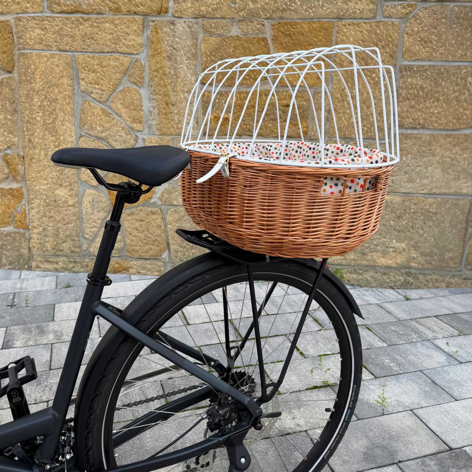 Aumüller Fahrrad-Tierkorb Classic, mit Polstereinlage, L: 52 cm - Gepäckträgermontage