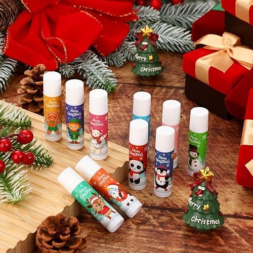 Miniatura 4 de 50 unidades de bálsamos labiales de Navidad, regalos a granel, rellenos de calcetines de Navidad, regalos de vacaciones, regalos de fiesta de
