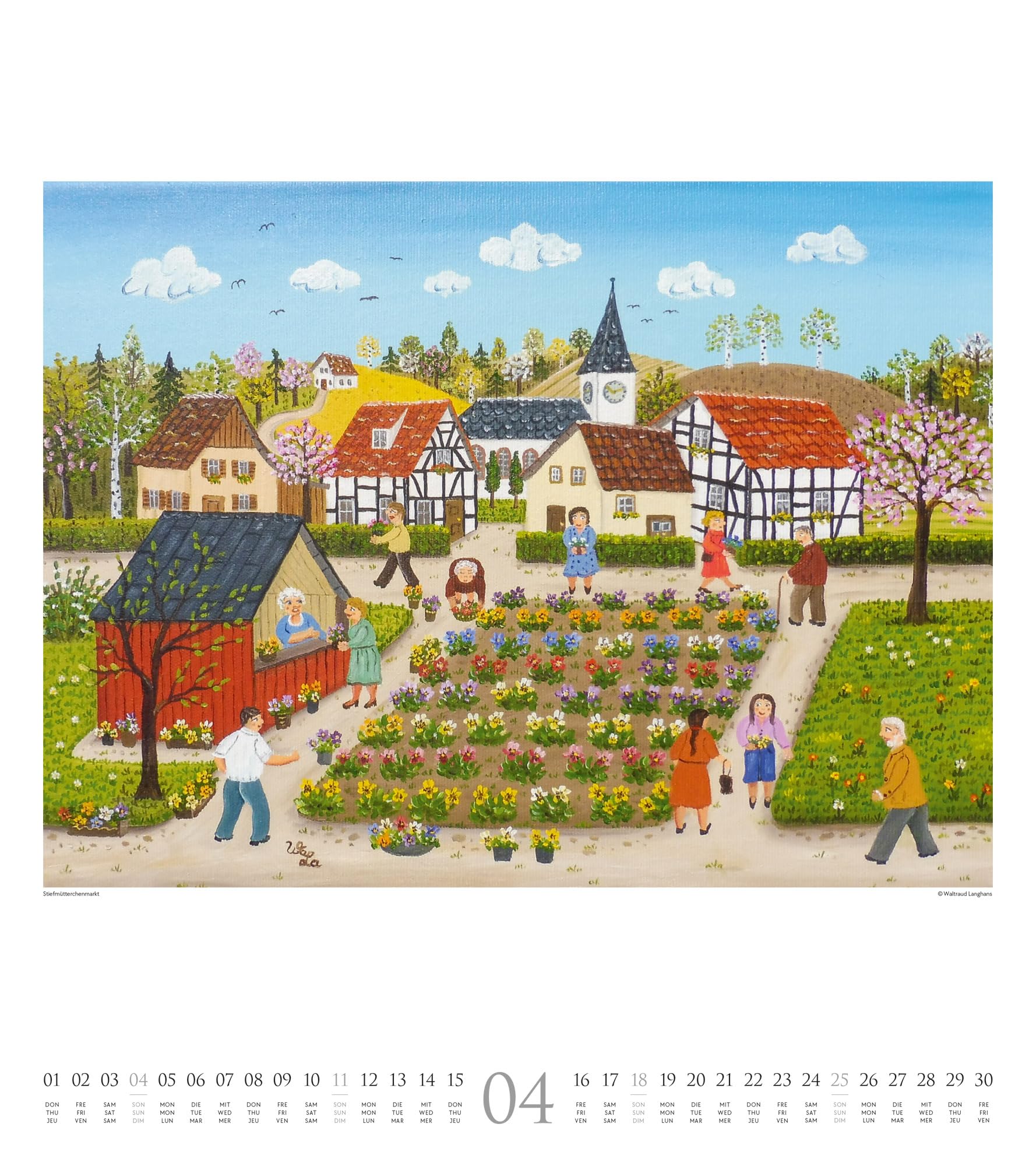 Naive Malerei Kalender 2027: Farbenfroher Kunst-Kalender im großen Hochformat (48x54 cm) | Fröhliche und fantasievolle Gemälde