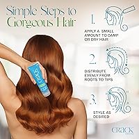Vista 5 de Crack Hair Fix - Tratamiento de peinado multitarea, antiencrespamiento, crema de peinado sin enjuague con protección contra la humedad, cloro