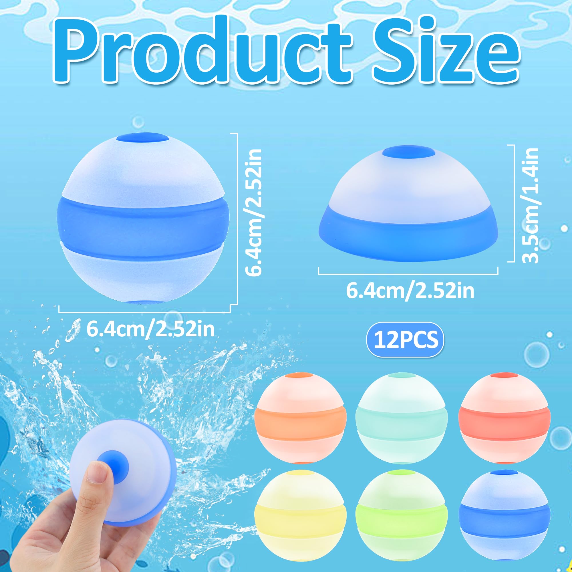 12 bombe ad acqua riutilizzabili, autosigillanti, gonfiabili, gonfiabili, giocattolo per l'acqua, piscina, estate, giochi all'aperto, in silicone, con sacchetto a rete