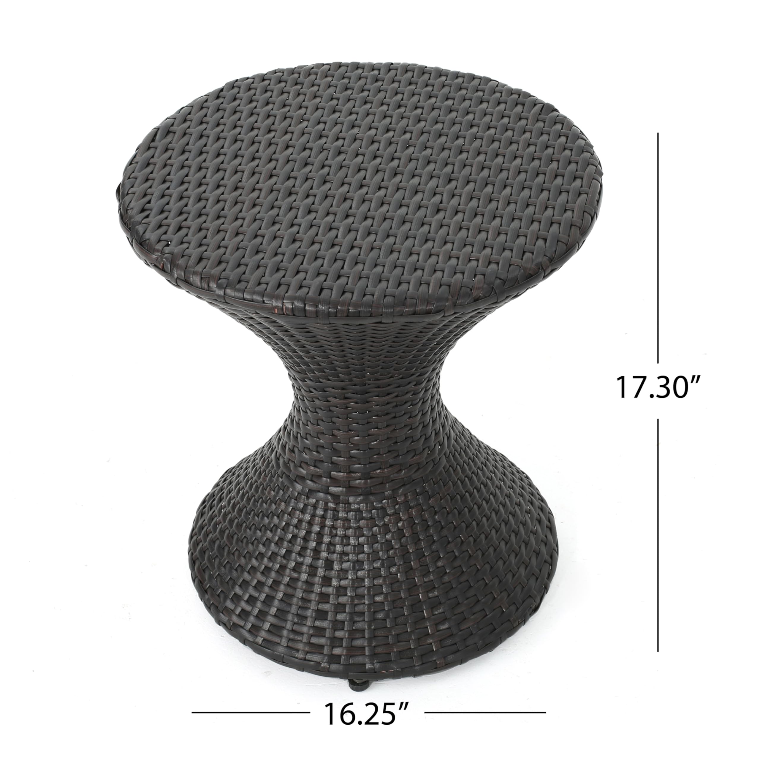 Tavolino da esterno a clessidra, tavolino in vimini in rattan for uso patio