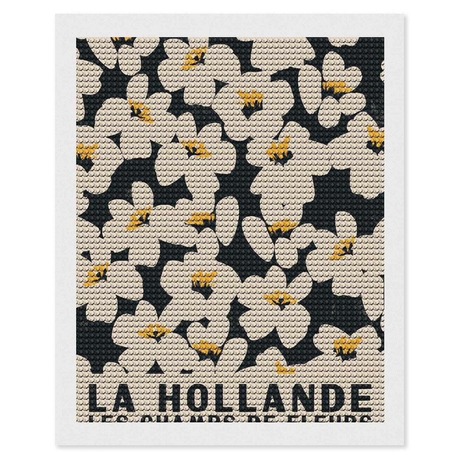 Junmoney Flower Market Holland Diamond Art Kit 16"x20", Gift Idea, for Family Craft Time, Mindful Craft Activity, Boho Decor, Relaxing DIY Hobby