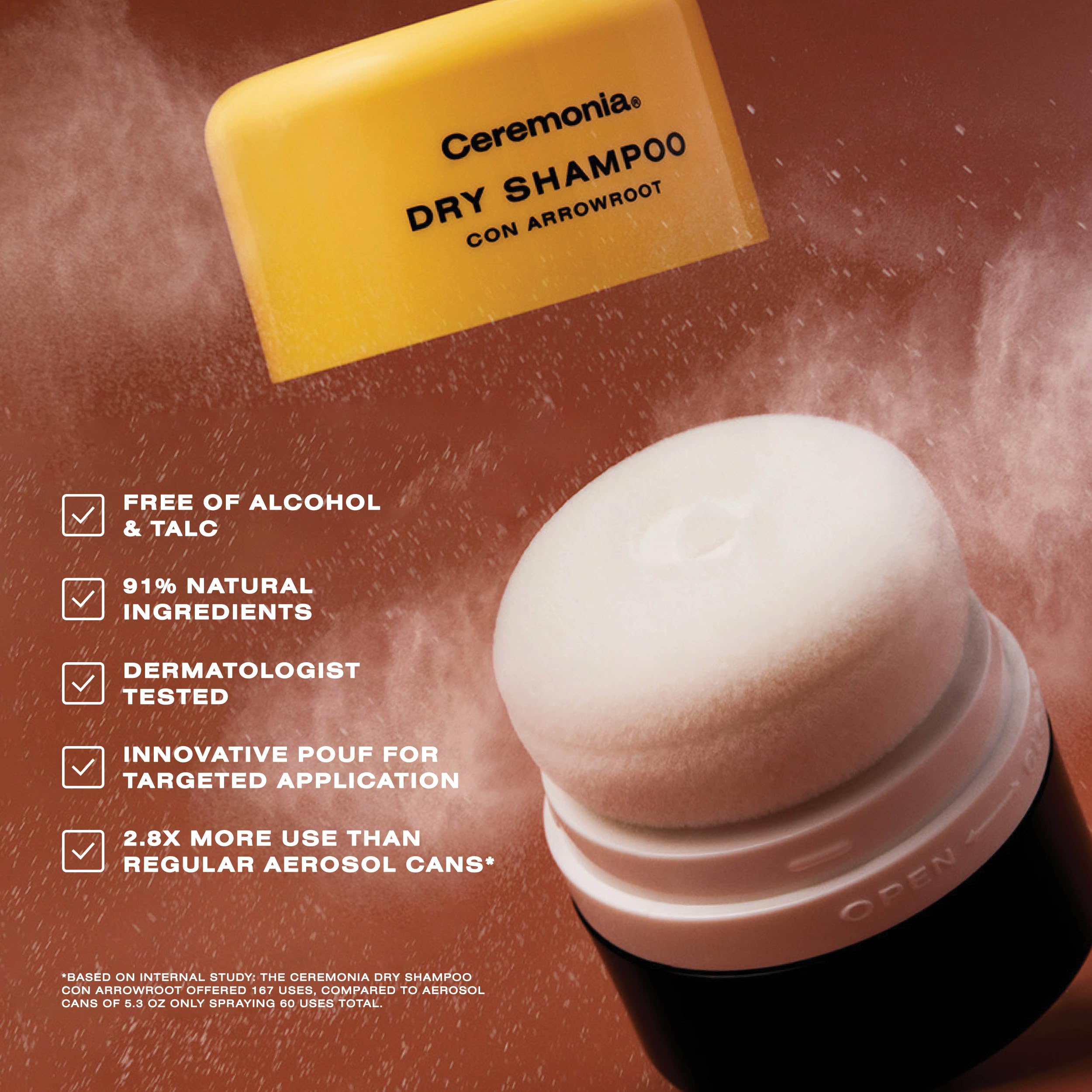 Ceremonia Arrowroot Dry Shampoo Powder with Aloe & Brazilian Clay, 0.35 oz