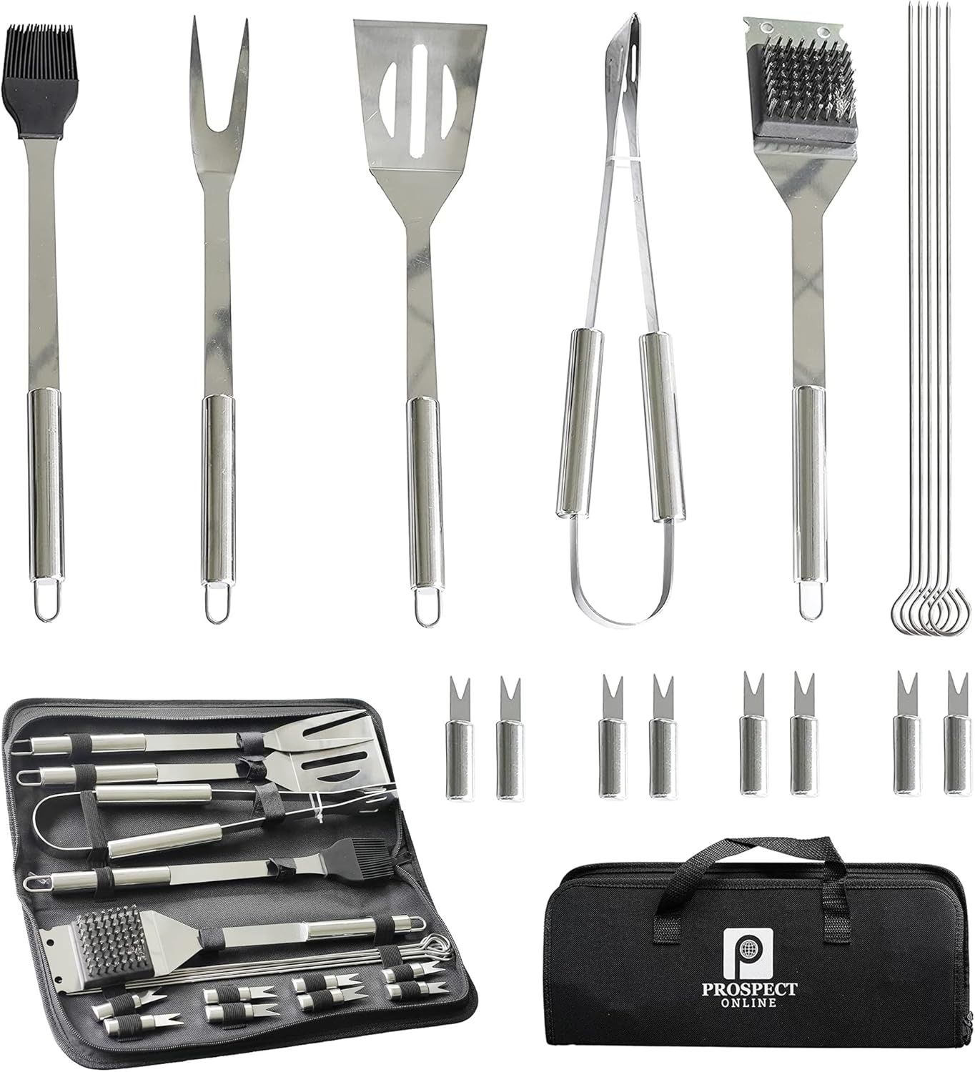 Prospect Online BBQ Grill Accessories Set 18 Piece BBQ