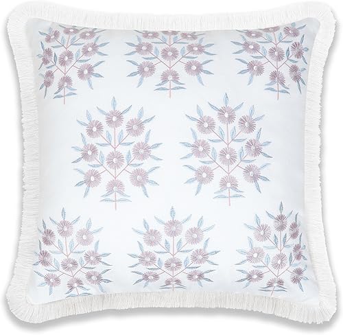 Miniatura 6 de Hofdeco Premium Funda de almohada Coastal Patio para interiores y exteriores, 20 x 20 pulgadas, repelente al agua para patio trasero, sofá, rosa