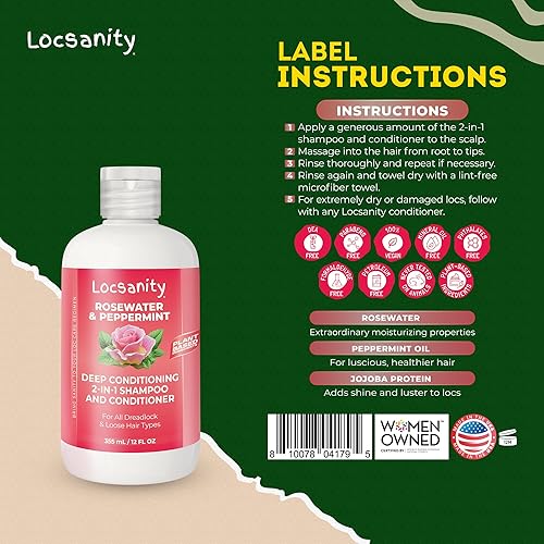 Miniatura 2 de Locsanity Rosewater and Peppermint 2-1 Moisturizing and Nourishing Shampoo