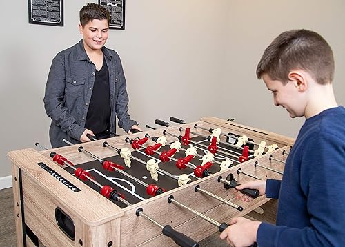 Miniatura 17 de Hathaway Madison - Mesa multijuego 6 en 1 de 54 pulgadas, ideal para salas de juegos familiares, incluye billar, futbolín, hockey deslizante, tenis