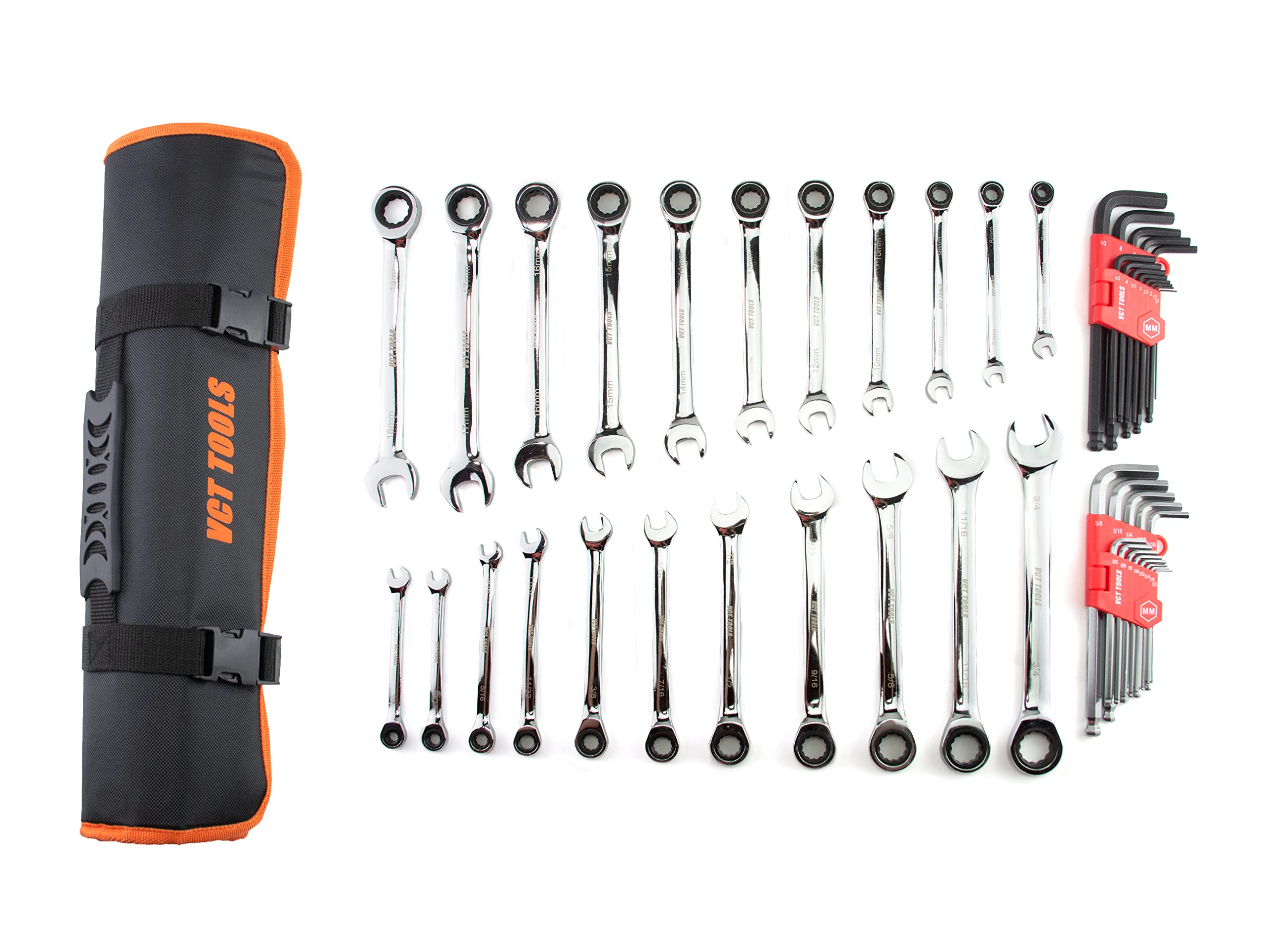 Vct 48pc Ratcheting Combination Wrench Set Sae Metric 1 4 To 3 4 6 18 0j6grvdwyb 車 バイク 自転車 Www Anchorcm Net