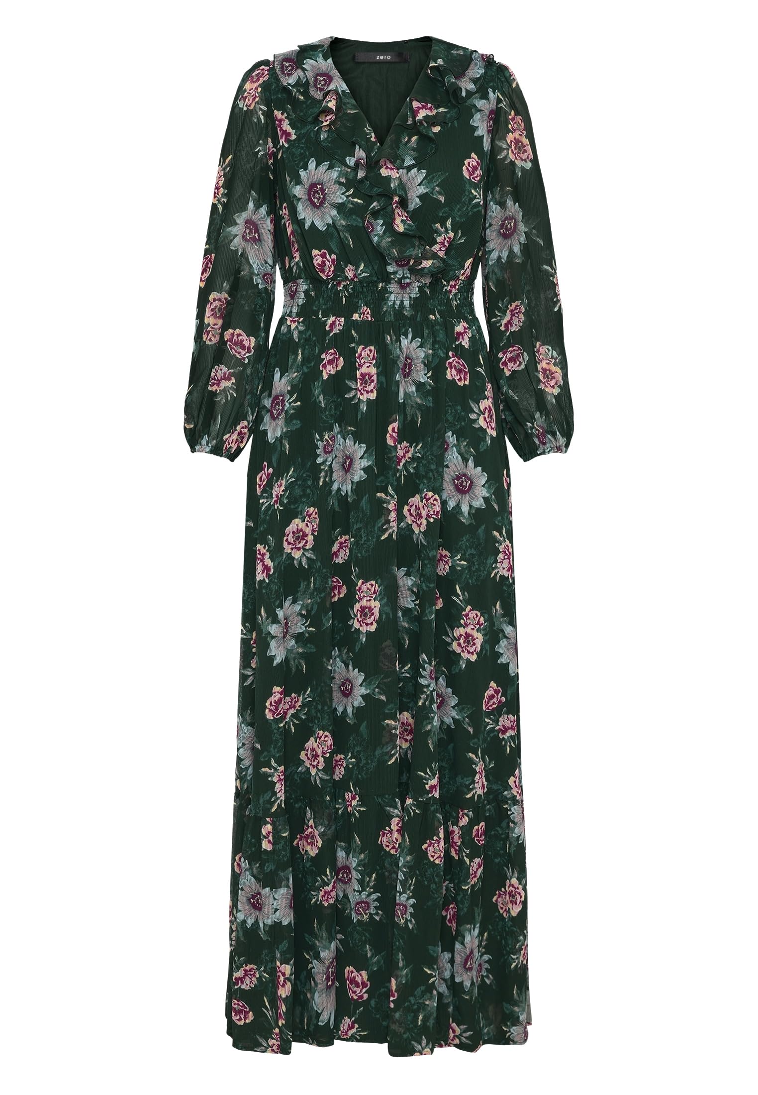 ZERO Chiffonkleid Damen langarm mit Blumen
